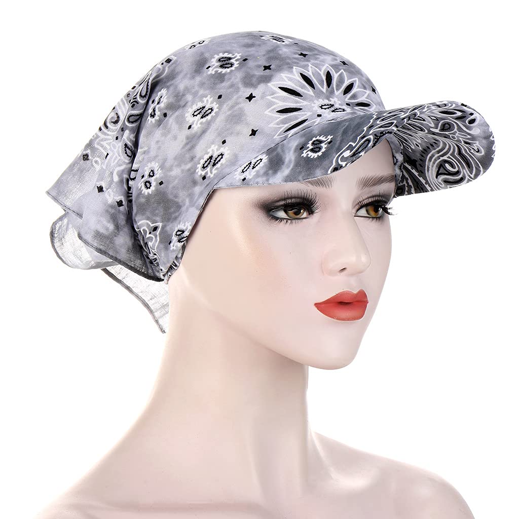 Tie Dye Bandana Head Scarves for Women - Boho Turban Head Wraps, Tied Headbands & UV Protection Sun Visor Hat - Perfect for Summer, Beach, Music Festivals & Outdoor Activities