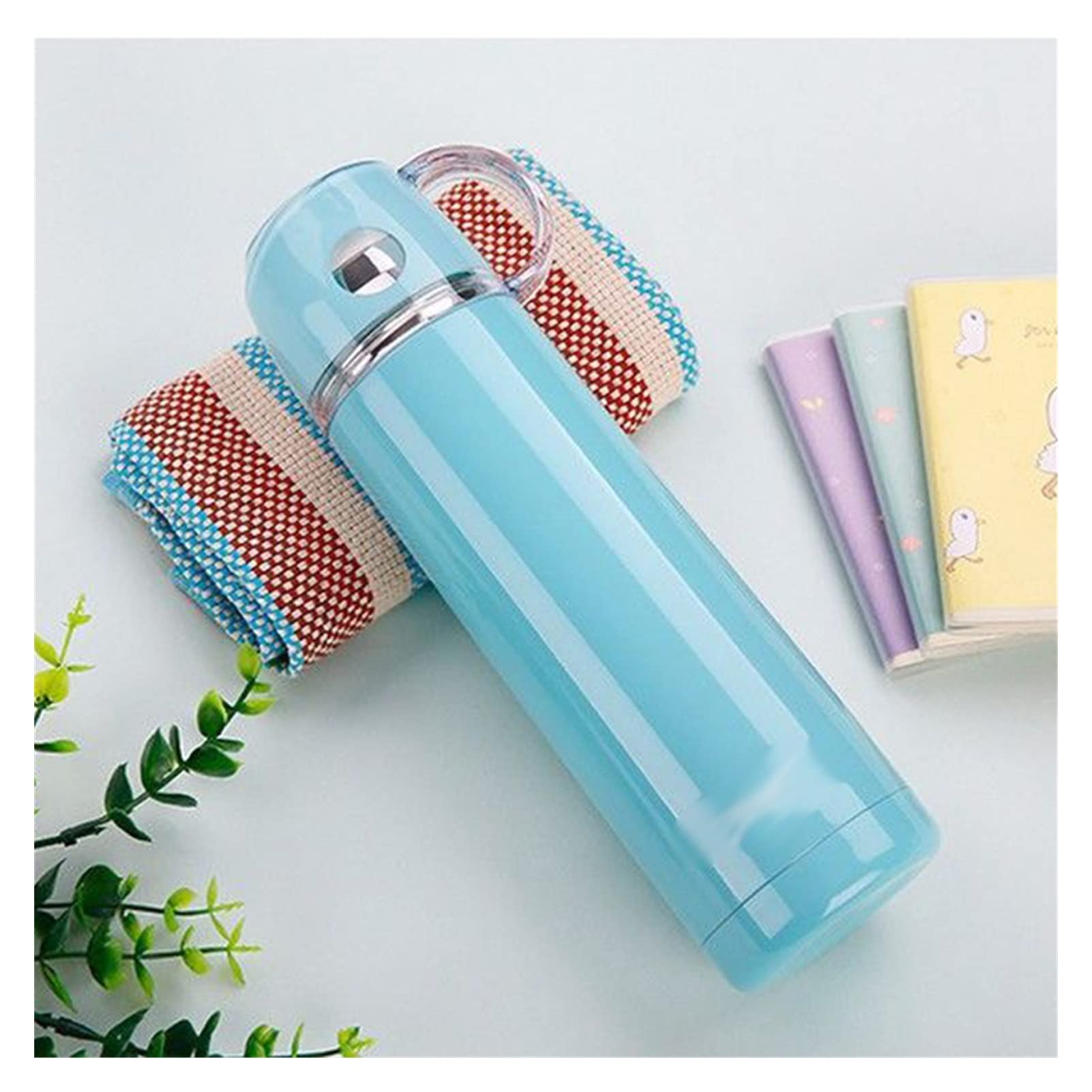 TWDYC 500ML Stainless Steel Vacuum Insulated Thermos with 2 Cups - Leakproof Travel Thermal Bottle for Kids, Camping & Outdoor Activities (Color: Dark Blue)