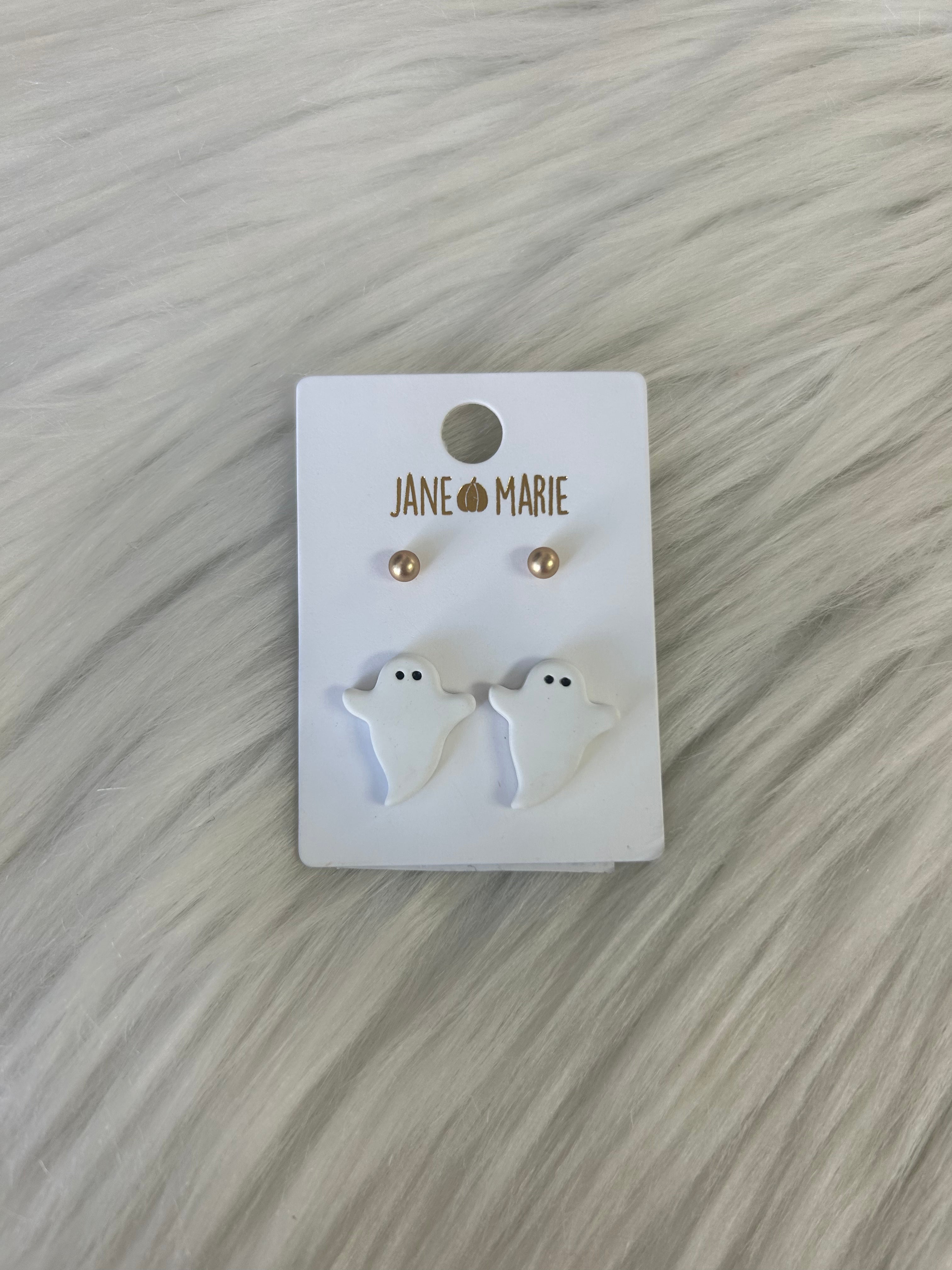 Ghost & Stud Earrings for Women - Stylish Halloween Jewelry Set - Perfect for Parties, Costumes & Everyday Wear