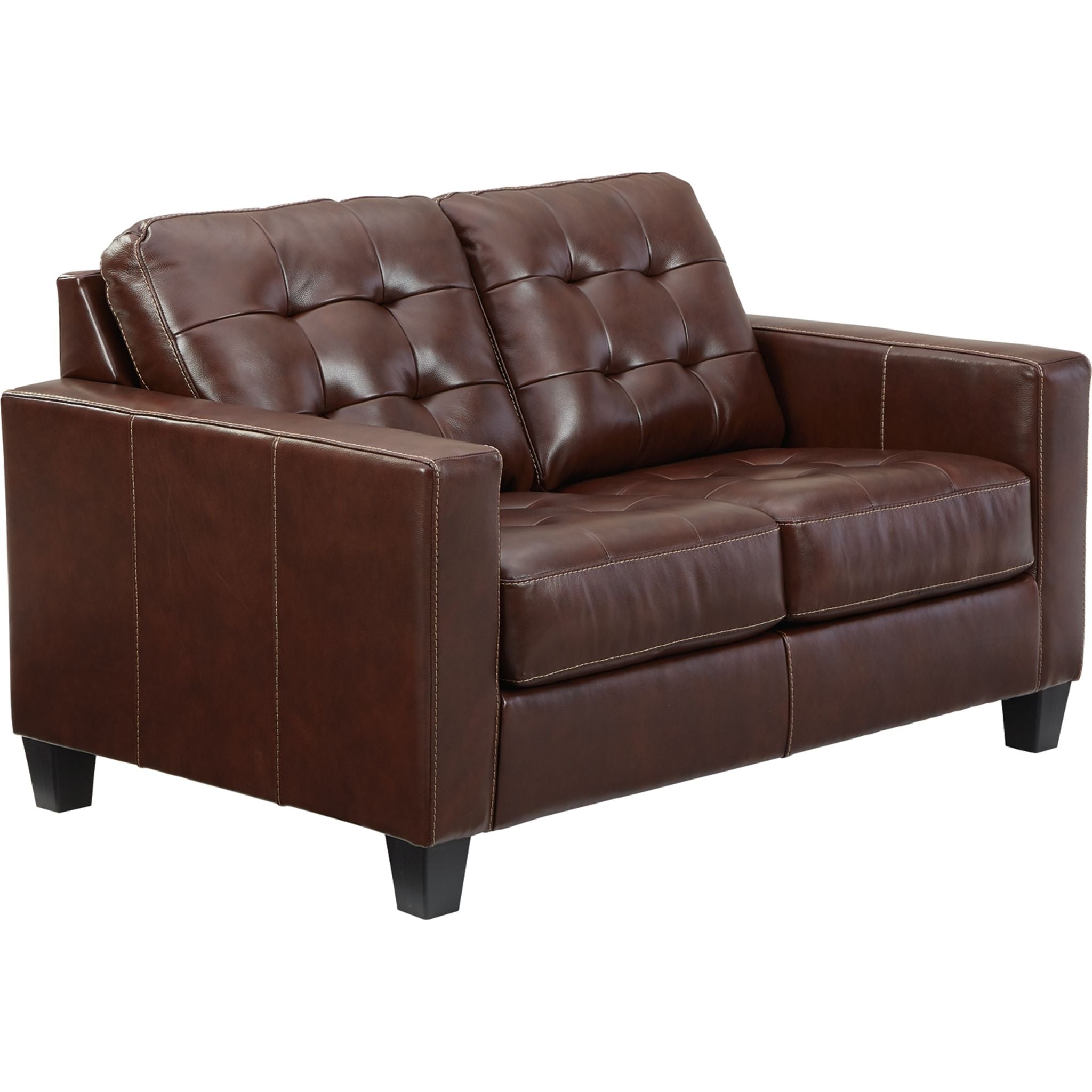 Altonbury Loveseat in Walnut Finish - Stylish and Compact Sofa for Small Spaces, Living Rooms, Apartments & Cozy Home Decor