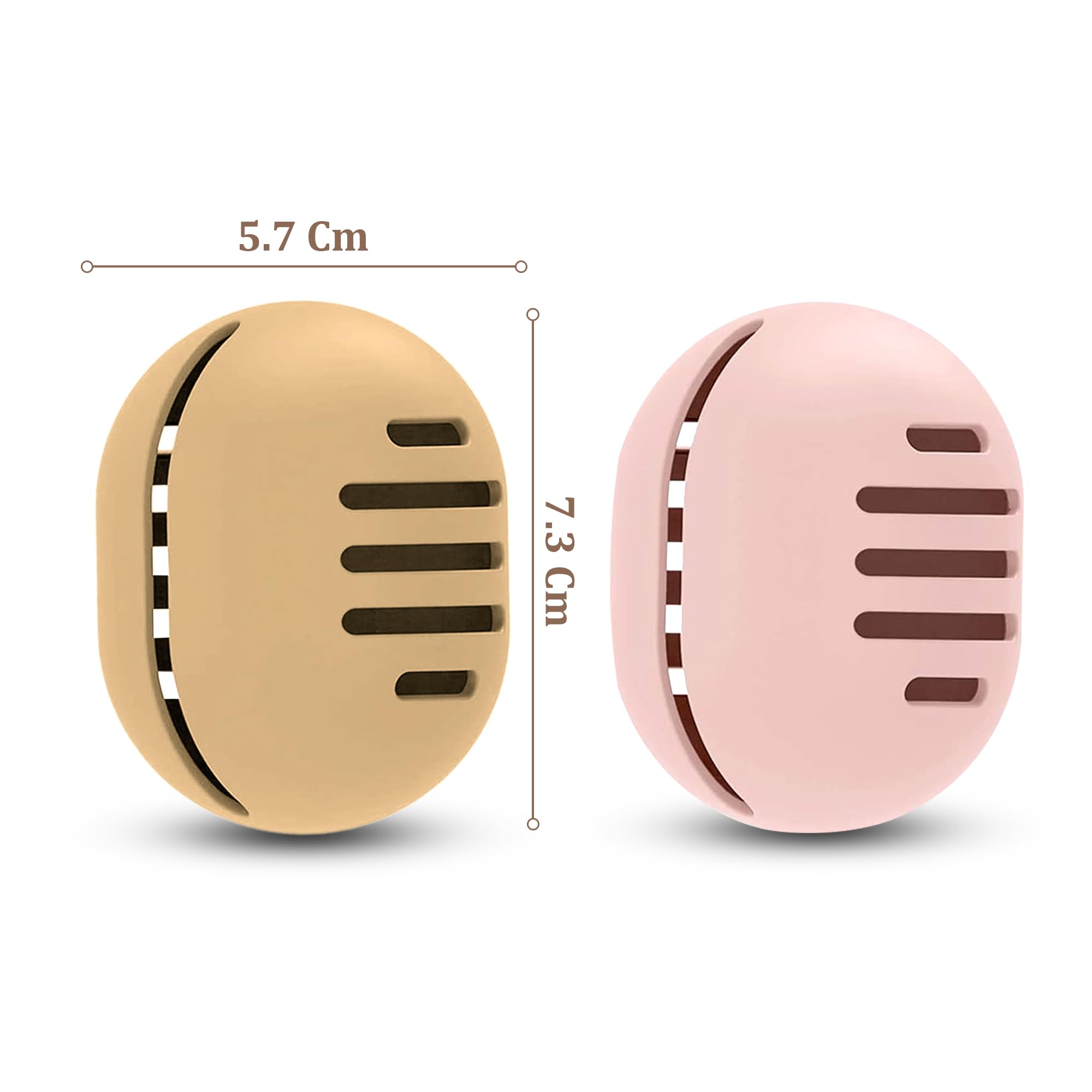 Homeaura Silicone Makeup Sponge Holder - Double Sided Breathable & Shatterproof Beauty Blender Case for Travel | Portable Cosmetic Organizer | Pack of 2 (Khaki & Pink) | Perfect for Makeup Artists & On-the-Go Touchups
