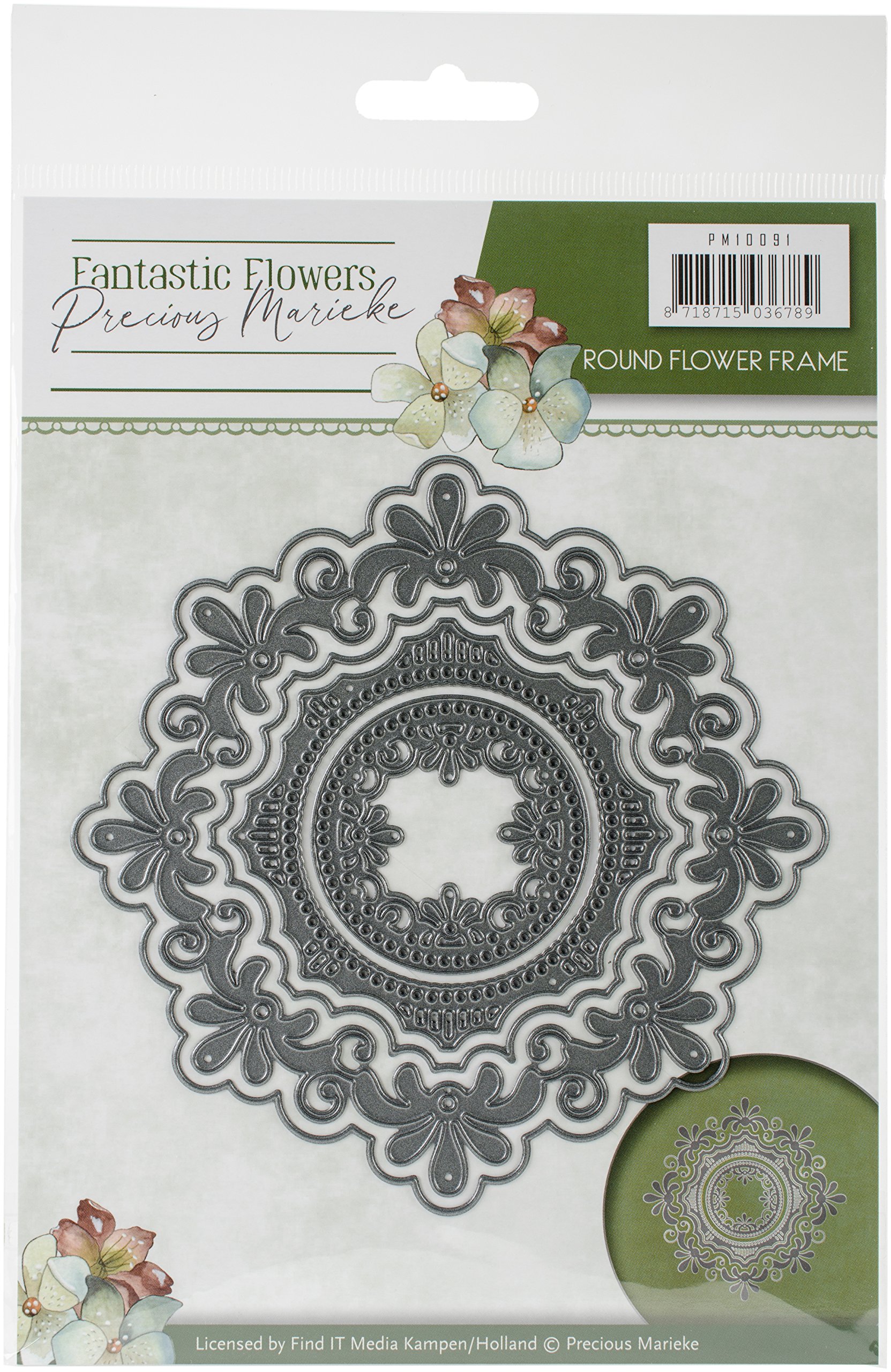 Precious Marieke Fantastic Flowers Die - Round Floral Frame for Scrapbooking, Card Making & DIY Crafts | Find It Trading