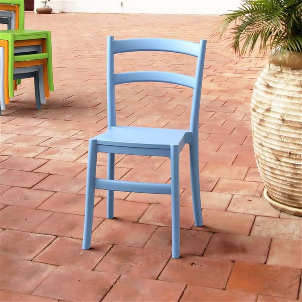 Tiffany Light Blue Patio Dining Chairs Set of 2 - Outdoor Garden Furniture for Poolside, Backyard, and Terrace Relaxation