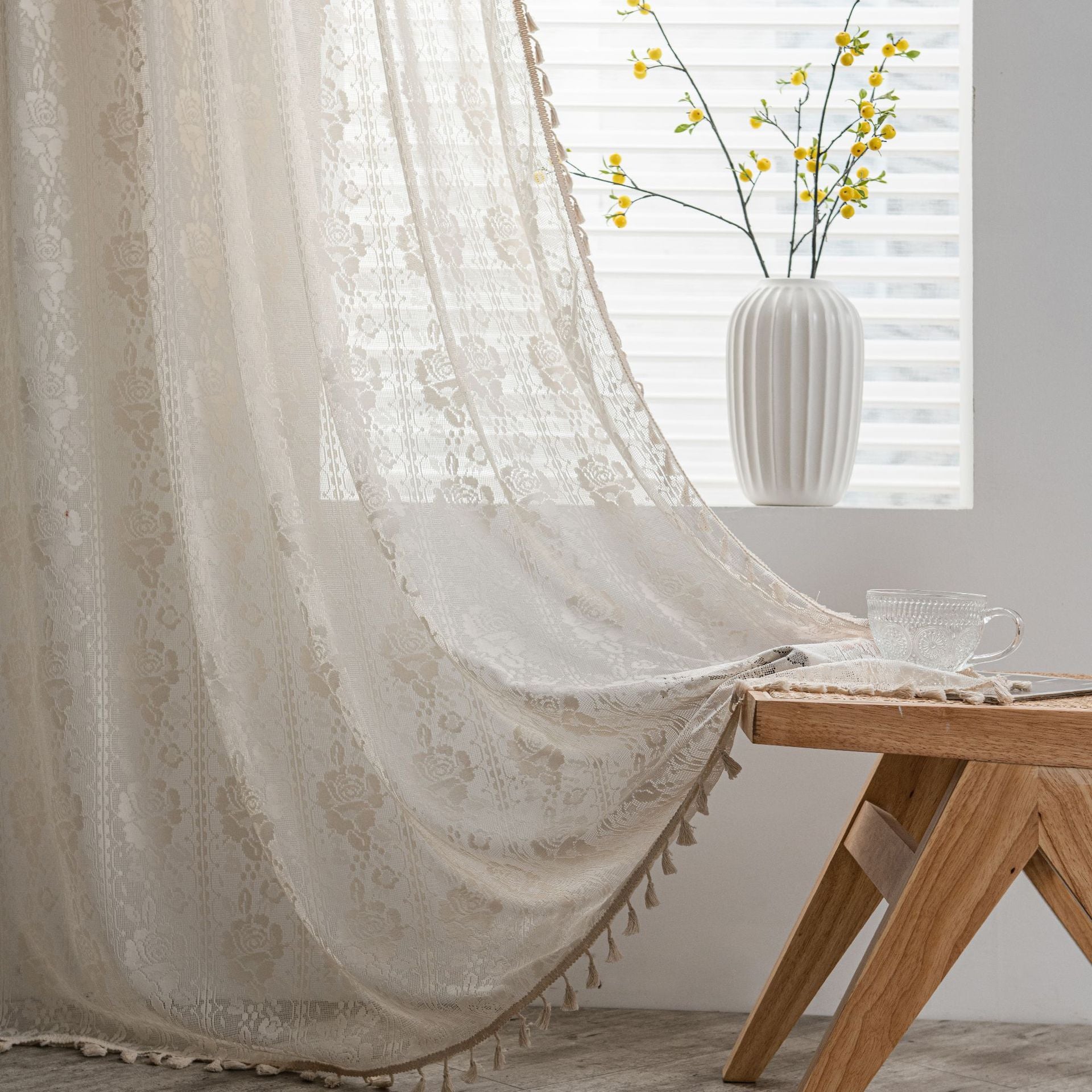Rosa White Hollow Floral Grommet Sheer Custom Curtains - Elegant Window Treatments for Living Room, Bedroom & Home Decor