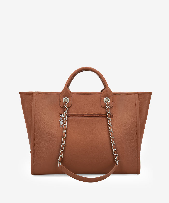 Lee Genuine Grain Leather Chain Strap Shoulder Bag for Women - Stylish Crossbody Purse for Work, Travel & Everyday Use