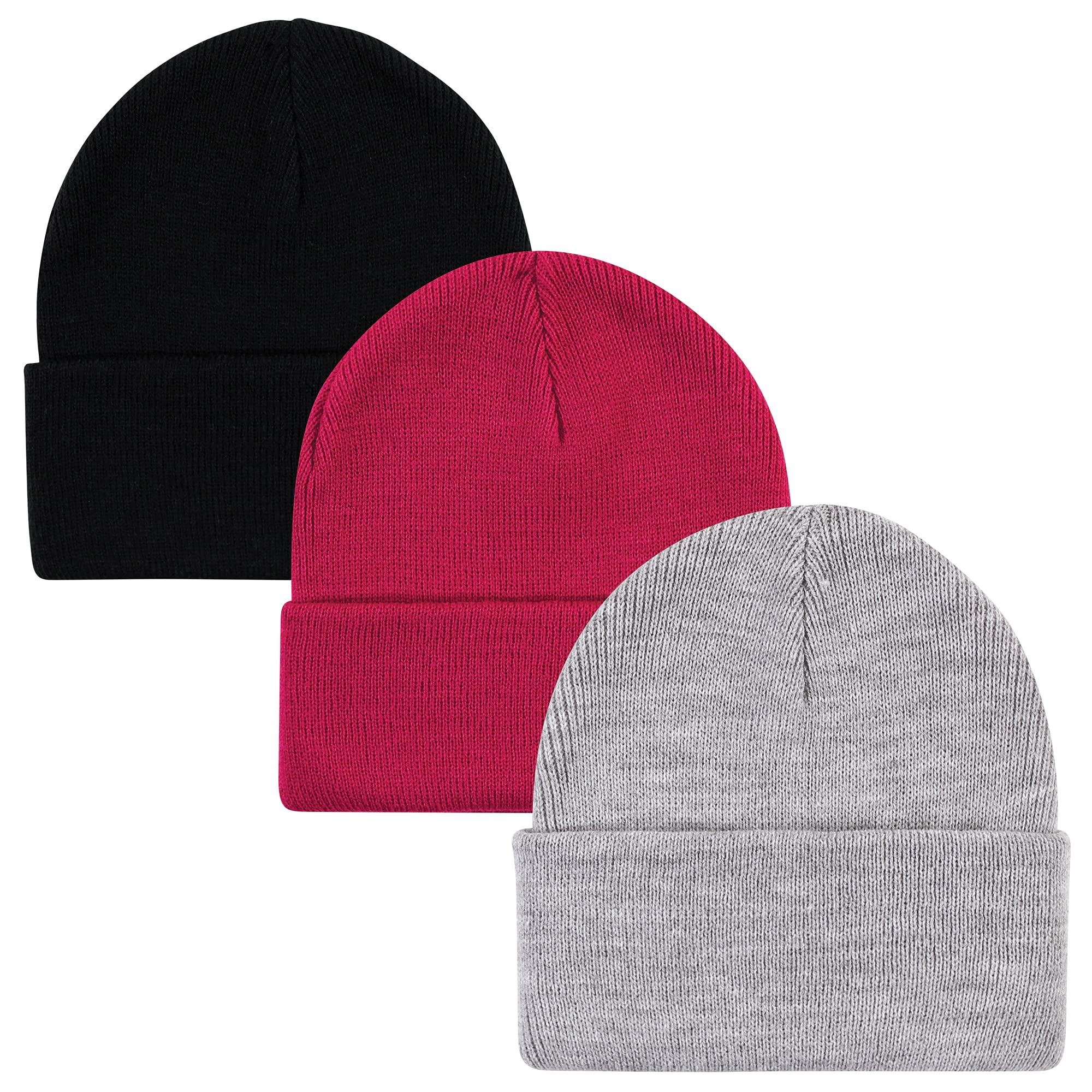 Hudson Baby Knit Beanie 3pk - Soft Winter Hats for Infants
