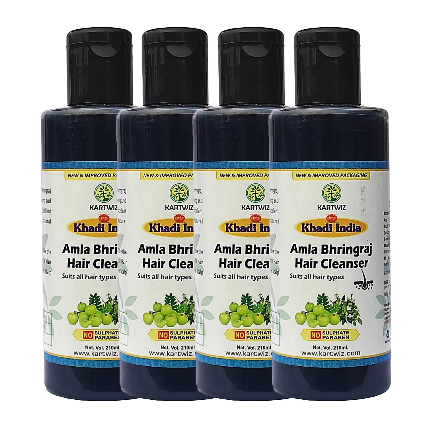 Khadi Natural Herbal Amla & Bhringraj Shampoo for Hair Growth & Scalp Care - 28.4oz (840ml) - Sulfate Free, Chemical Free Ayurvedic Shampoo - Promotes Thicker, Stronger Hair - Perfect for Dry, Damaged & Frizzy Hair Care Routine