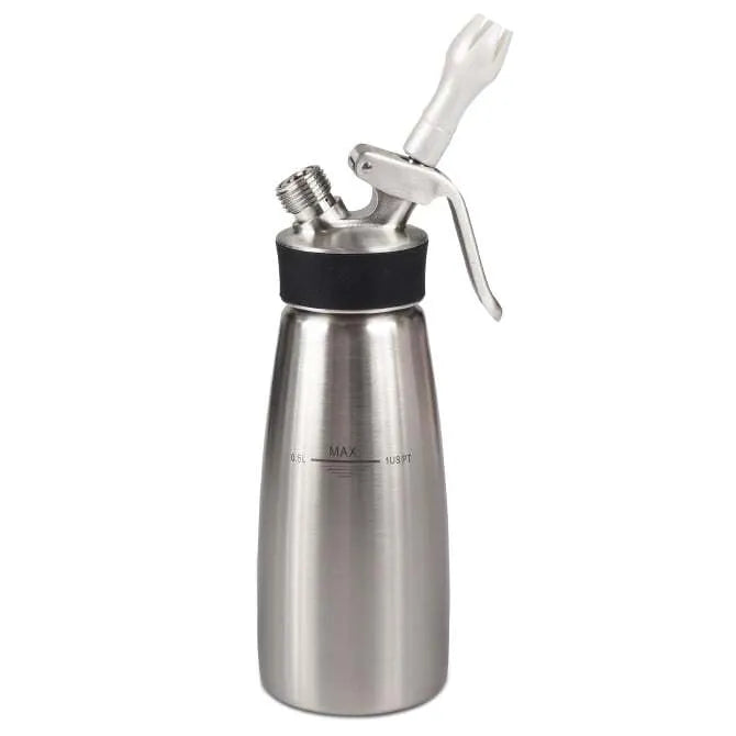 Premium Stainless Steel Whipped Cream Dispenser - 1 Pint Capacity for Professional & Home Use - Perfect for Coffee, Desserts & Cocktails