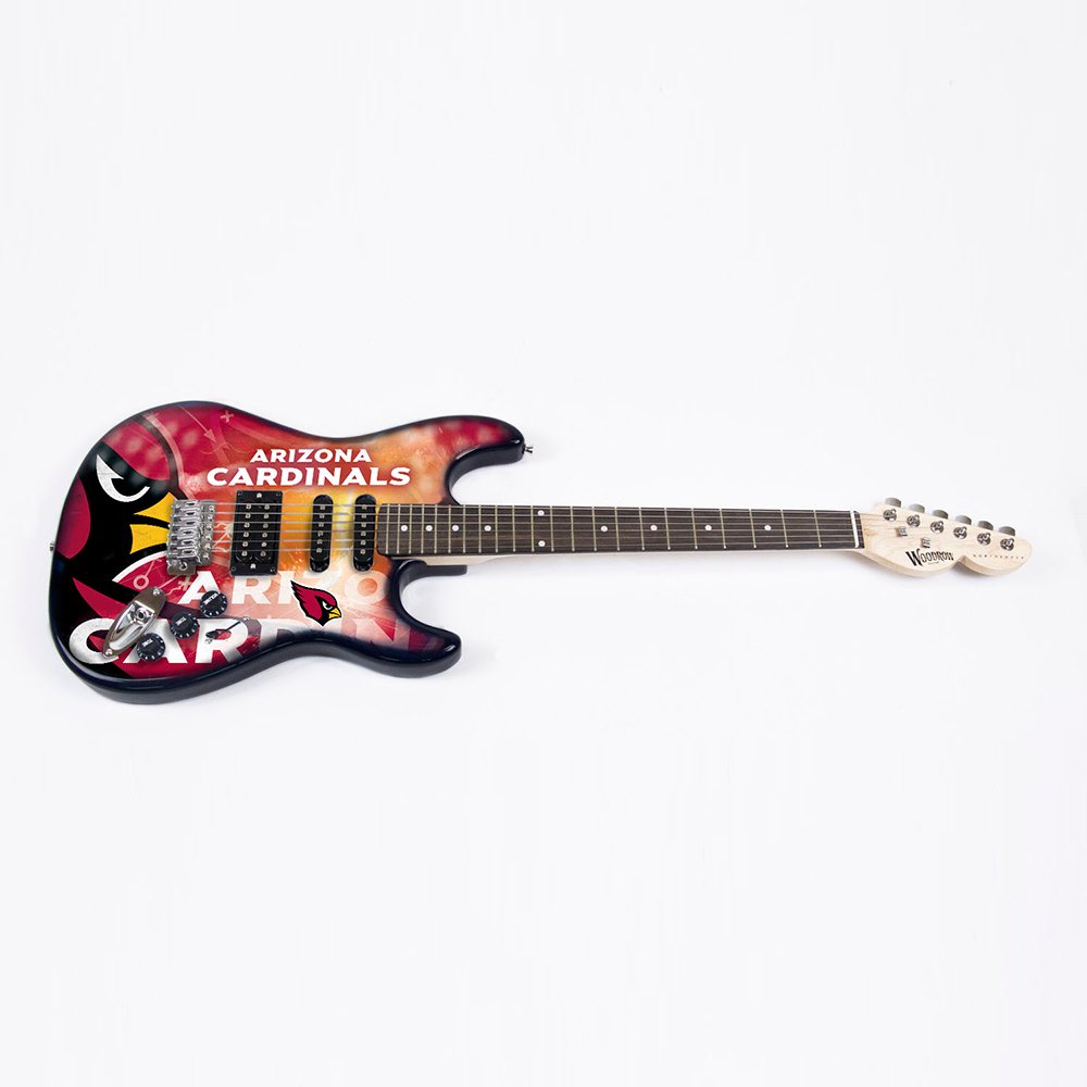 Woodrow NFL Arizona Cardinals Themed Electric Guitar - Perfect for Fans, Collectors & Musicians | Ideal for Game Day, Concerts & Home Decor
