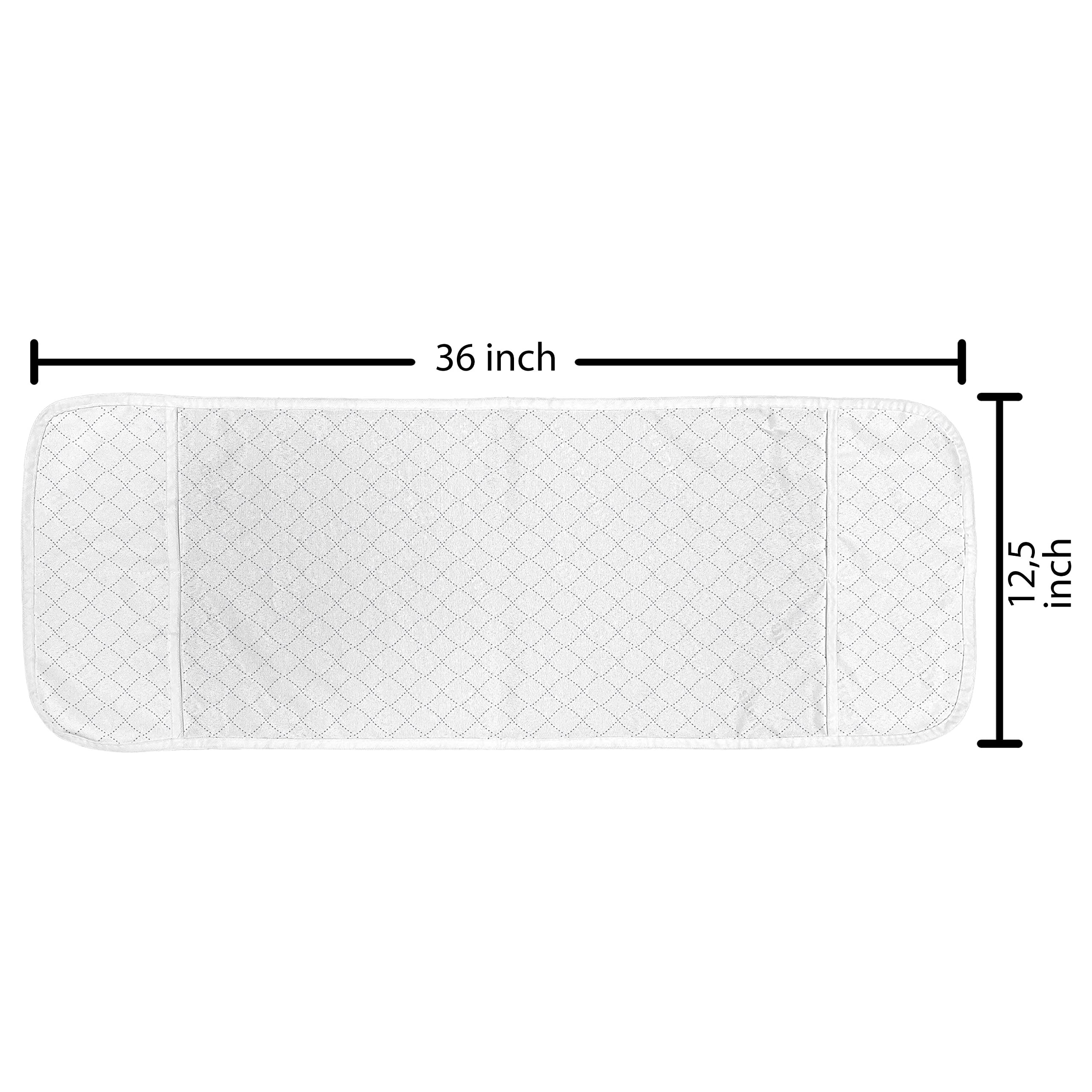 Ambesonne Vintage Microwave Cover - Waterproof Kitchen Organizer with Pockets, 36x12 Inches, White & Grey Geometric Square Dot Pattern - Perfect for Modern, Farmhouse & Apartment Kitchens