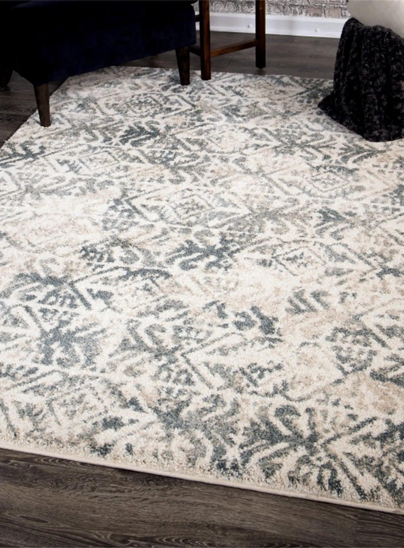 Amber Point Smoke 5' X 8' Area Rug FS58P - Soft Modern Rug for Living Room, Bedroom & Office Decor