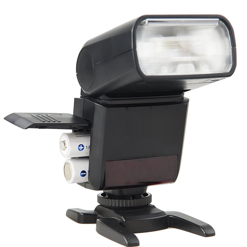 Olympus Stylus 1 Bounce Zoom Swivel Head Flash with High Power AC Rapid Charger & 4AA 2900mAh Batteries + 5-Piece Cleaning Kit - Perfect for DSLR Photography, Studio Lighting & On-the-Go Shooting