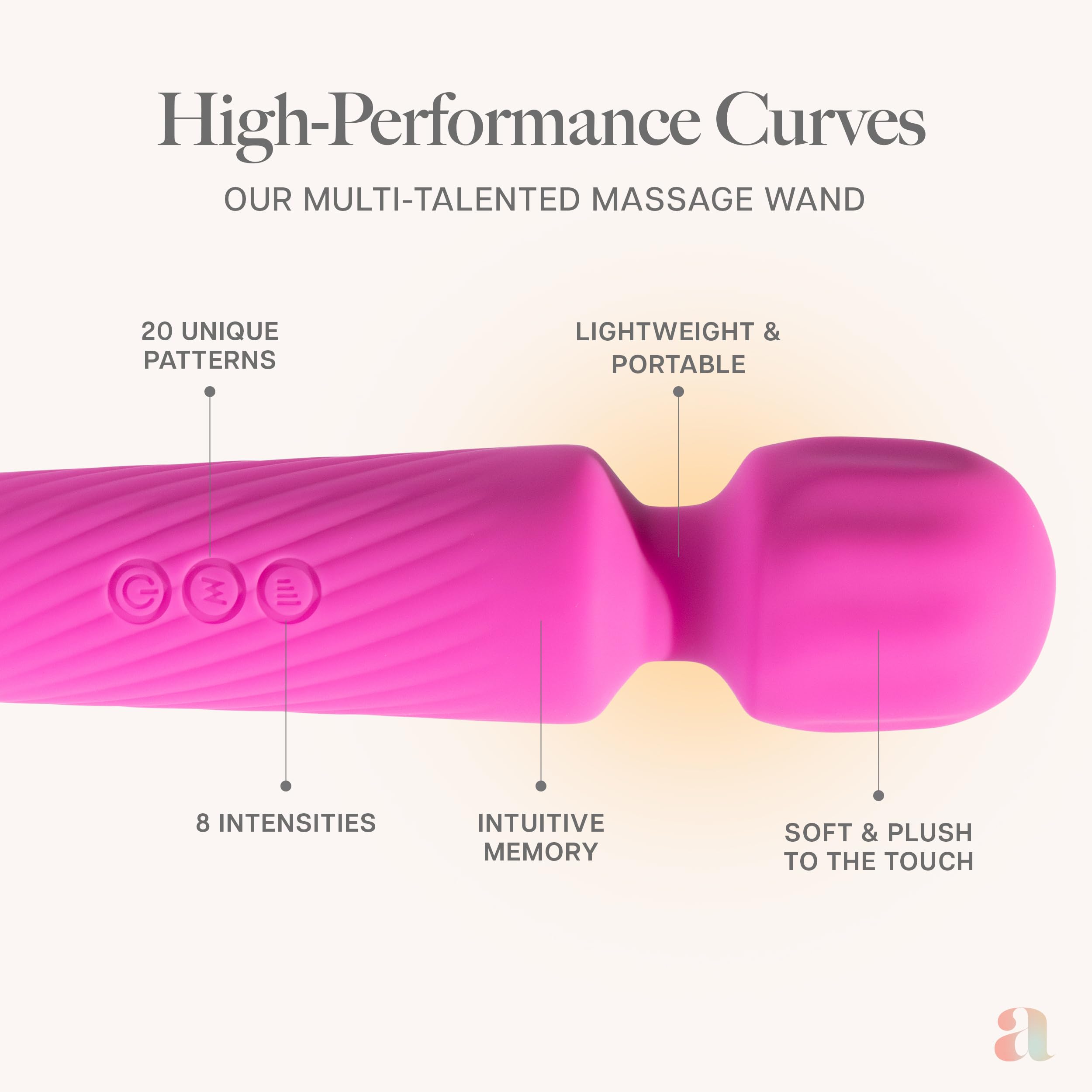 Ava Vibrator Wand - Powerful Clit Stimulator for Women, 20 Vibration Patterns & 8 Speeds, Quiet & Compact Adult Toy - Perfect Gift for Her (Hot Pink) | Enhance Intimacy & Self-Care Moments