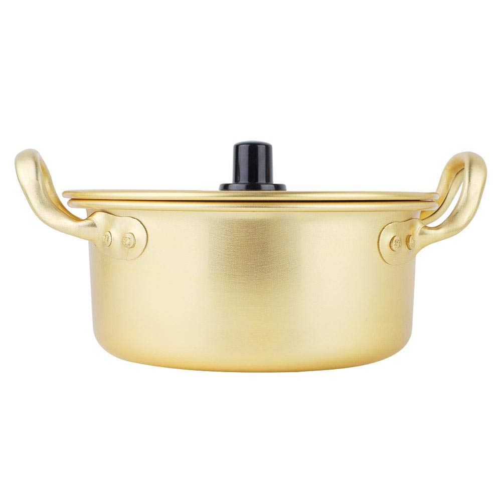 Premium Korean Ramen Noodle Pot - Yellow Aluminum Stockpot with Lid for Authentic Korean Noodles | Durable Kitchen Cookware for Ramen, Soup & Stew | Perfect for Home Cooking & Restaurant Use