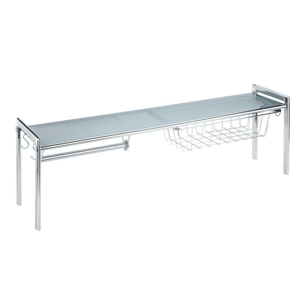 Wenko Chrome Bathroom Sink Shelf with Paper Towel Holder - 36.6