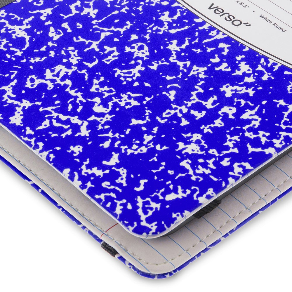 Verso Kindle Case - Classic Blue Composition Book Folio Style Protective Cover for Amazon Kindle (Fits Kindle Paperwhite, Kindle & Kindle Touch) | Durable & Stylish | Perfect for School, Work & Travel