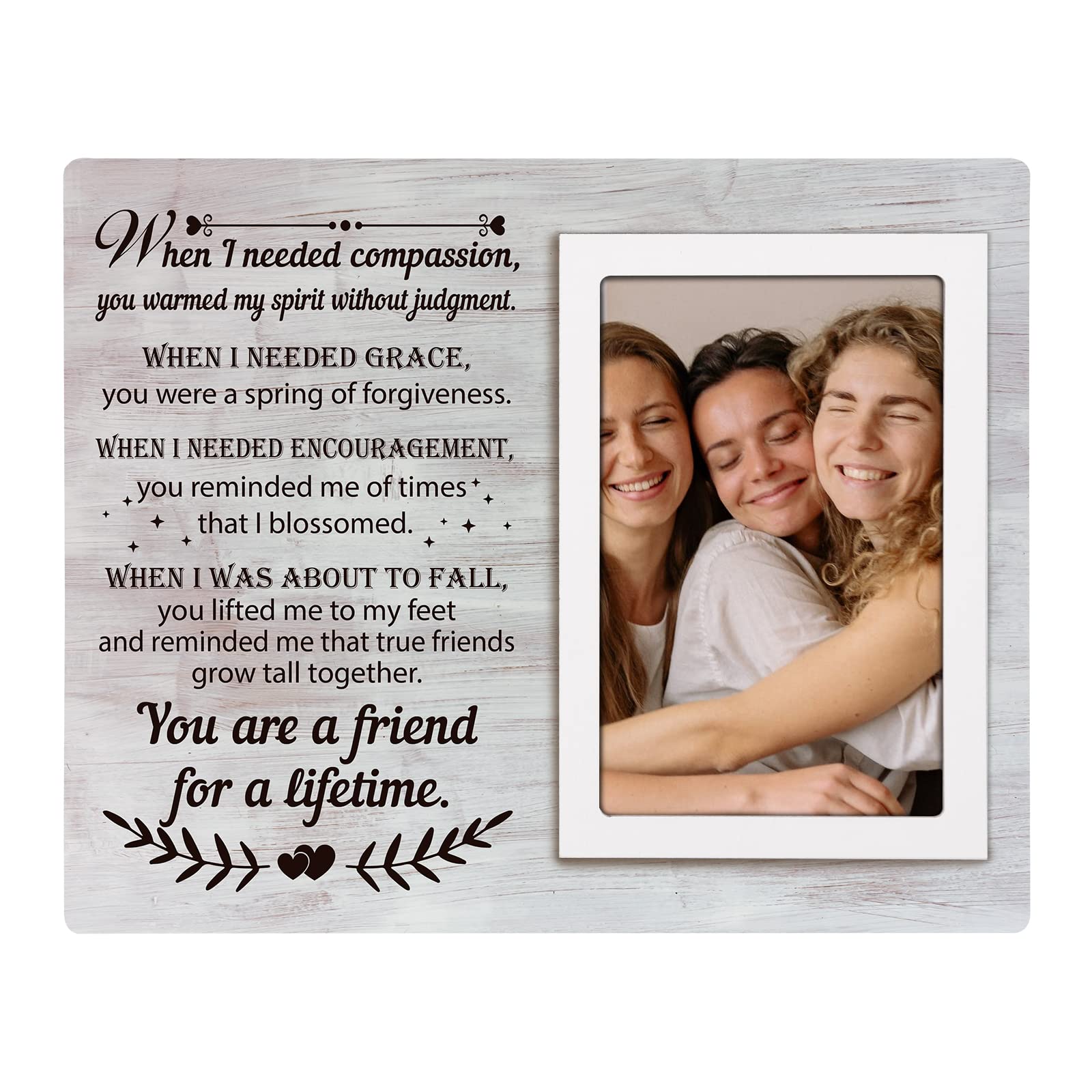 Best Friend Picture Frame - Unique Lifetime Friendship Gift for Her or Him, 4x6 Inch Graduation, Birthday, Going Away Present for Friends, Perfect for Home, Office, or Dorm Decor