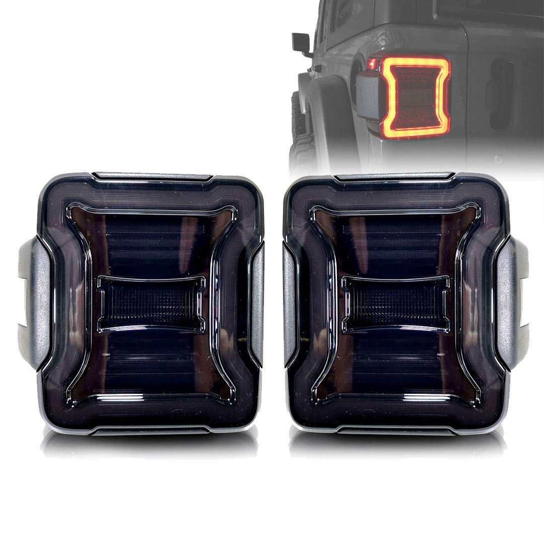 Smoked LED Tail Lights for Jeep Wrangler JL & JLU (2018-2020+) - Waterproof, Plug & Play - Perfect for Off-Roading, Night Driving & Custom Jeep Builds