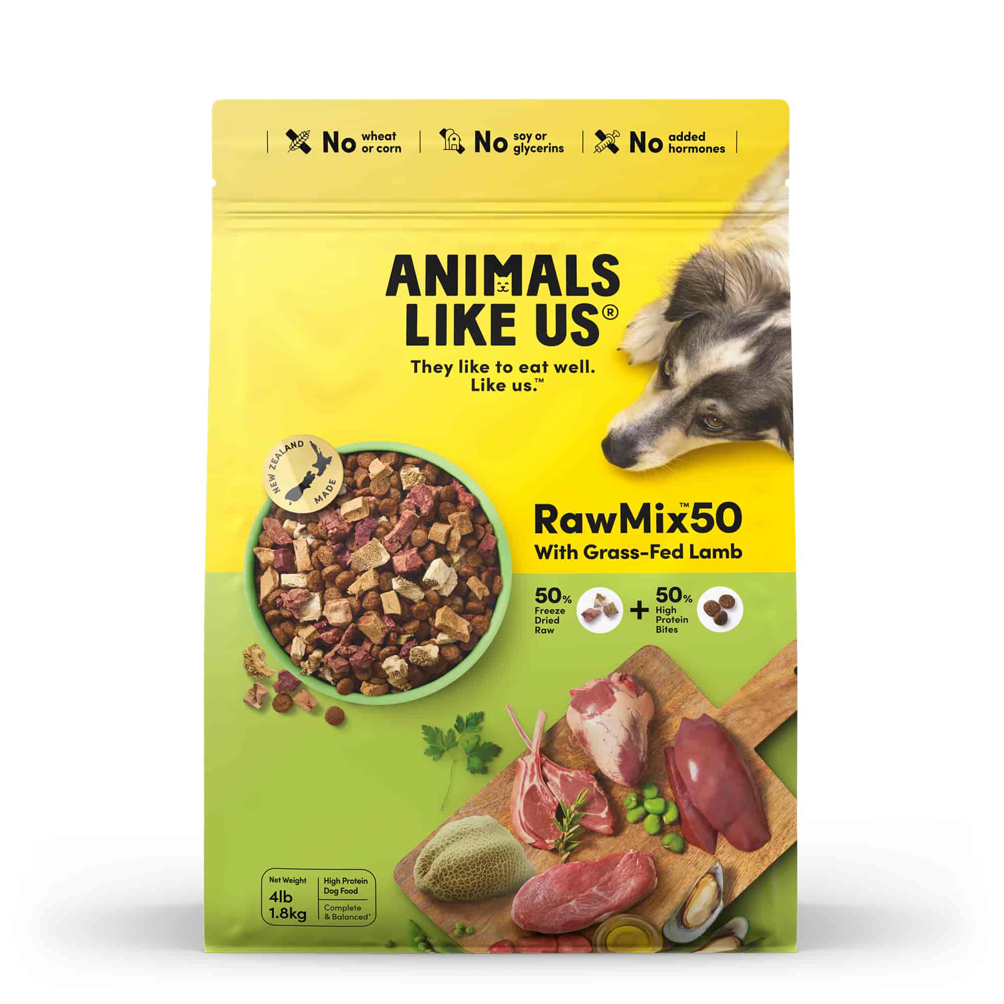 Premium Grass-Fed Lamb RawMix50™ Dog Food - 1.8kg | High Protein, Grain-Free Meal for Dogs | Perfect for Active Pets & Sensitive Stomachs