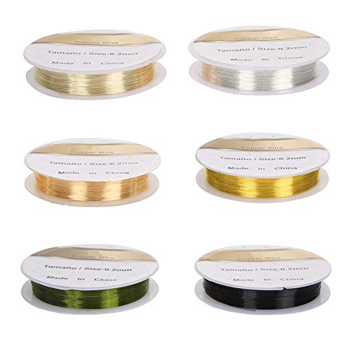 6 Roll Nail Art Copper Wire - Flexible DIY Jewelry Making Wire, Striping Tape for Manicure & Nail Designs, Tarnish-Resistant for Long-Lasting Beauty (Perfect for DIY Jewelry, Nail Art, and Creative Crafts)