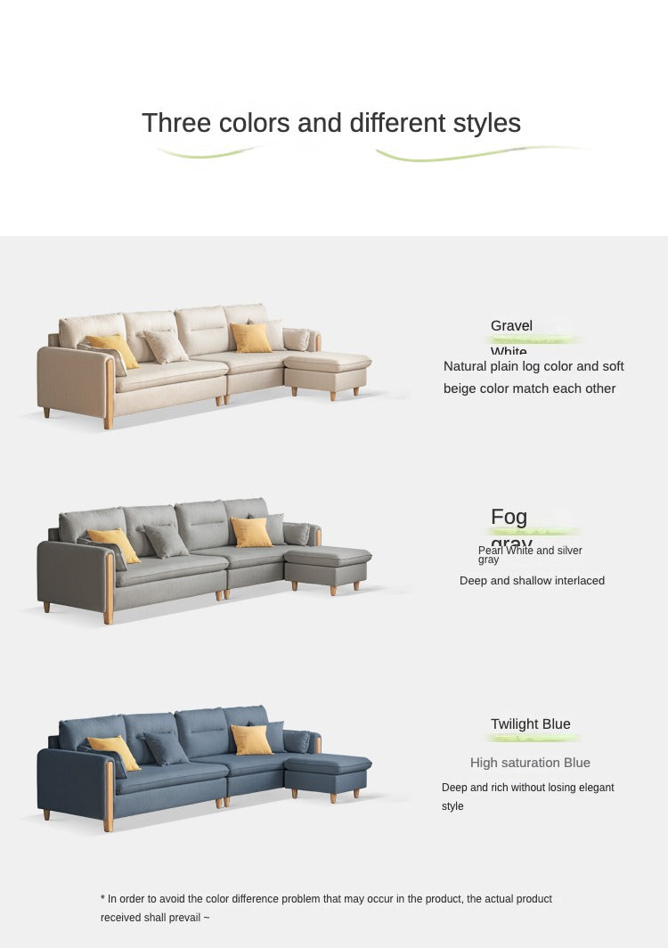 Premium Oak Solid Wood Luxury Fabric Sofa - Elegant & Durable Living Room Furniture for Home & Office Decor