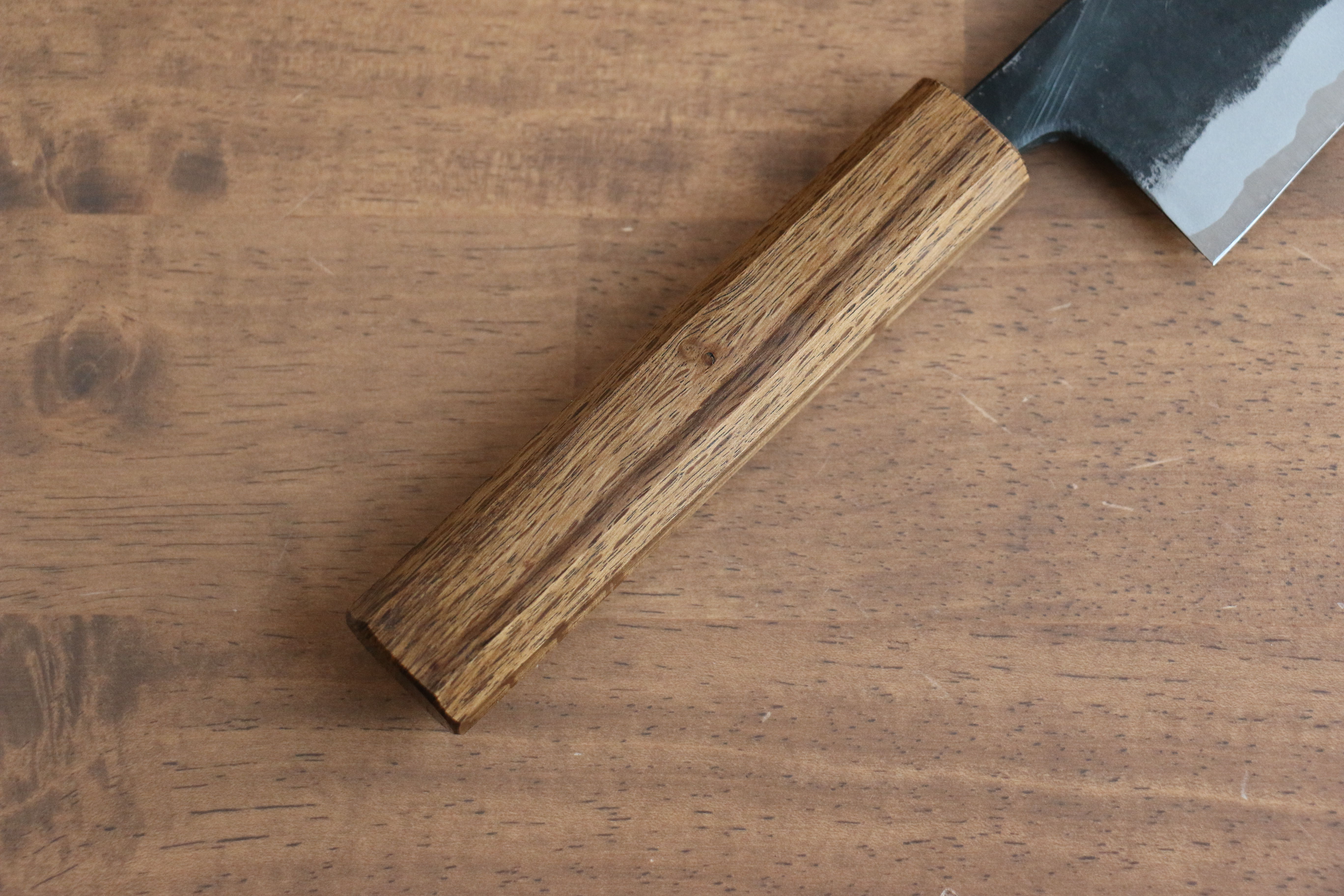 Premium Kyohei Shindo Blue Steel Santoku Knife 170mm - Black Finish, Live Oak Lacquered Handle - Ideal for Slicing, Dicing & Chopping Vegetables, Meat & Fish