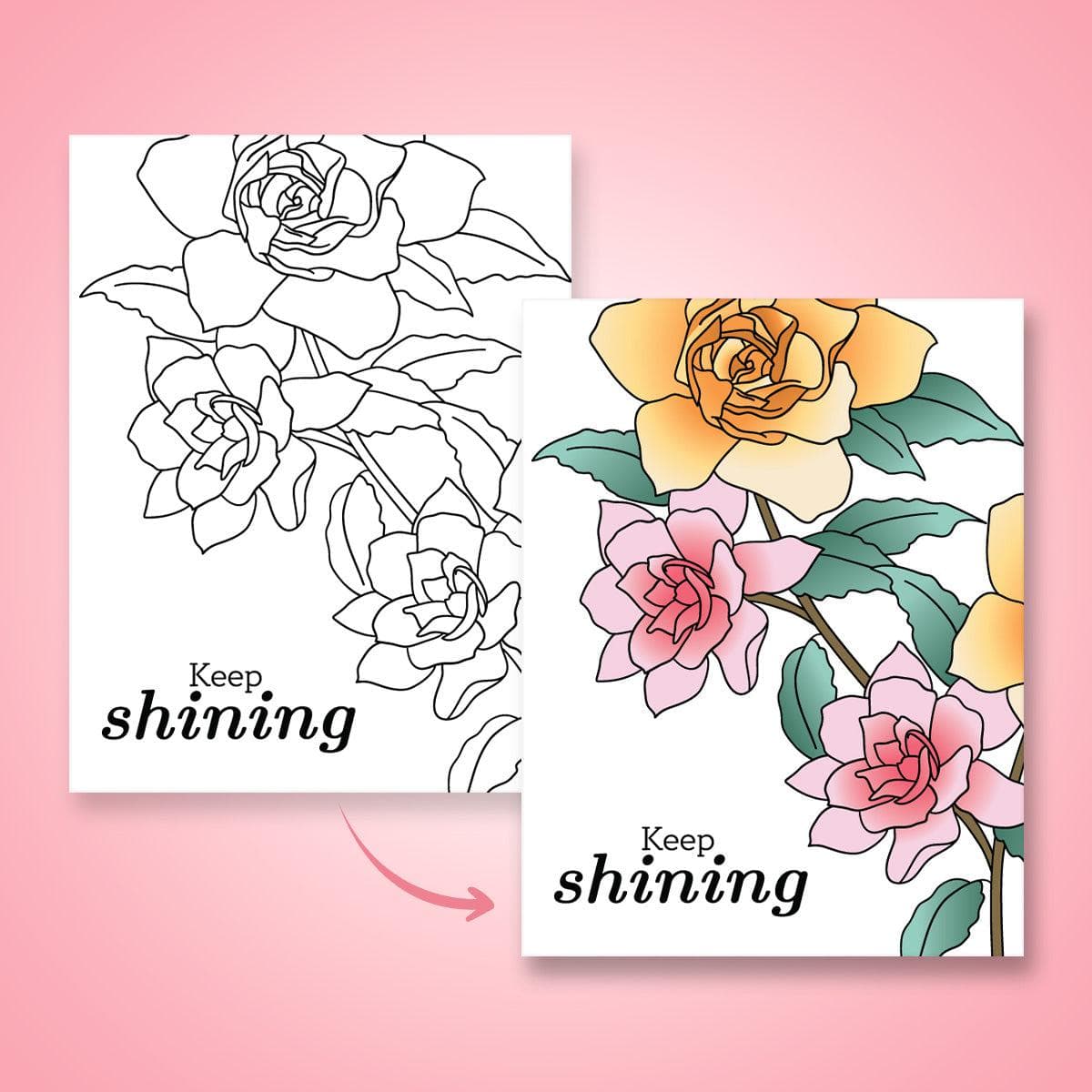 Floral Coloring Pages for Adults - Creative Escape with Beautiful Flower Designs | Relaxing Art Therapy & Stress Relief Activity