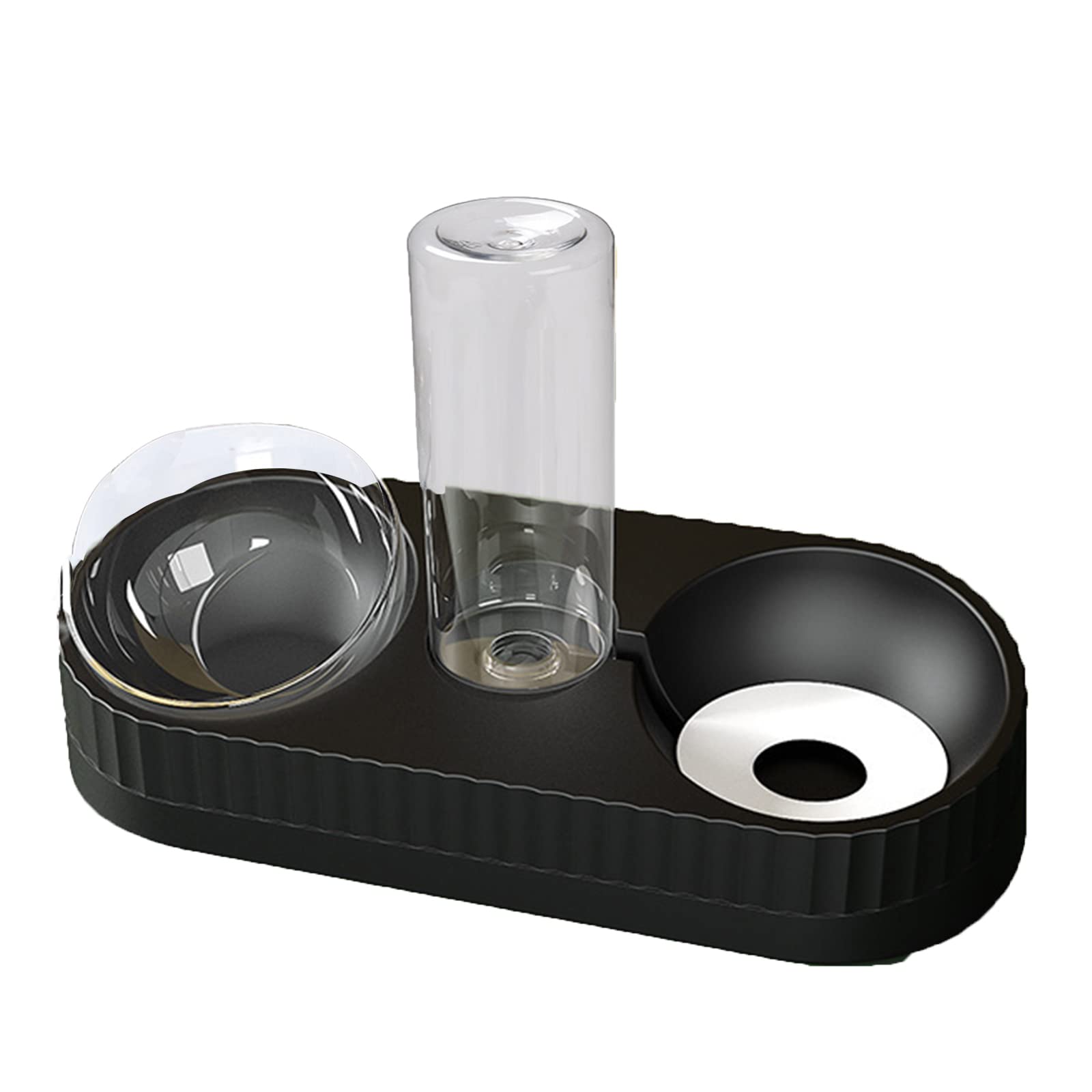 CNMMM 2-in-1 Automatic Pet Feeder & Water Dispenser - 15°Tilted Food Bowl for Small & Medium Dogs & Cats - Detachable Design for Easy Cleaning - Perfect for Home, Office, or Travel Use