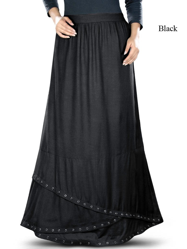 Afrah Skirt - Women's Flowy Midi Skirt with Elastic Waist | Perfect for Casual Wear, Beach Outfits & Boho Fashion