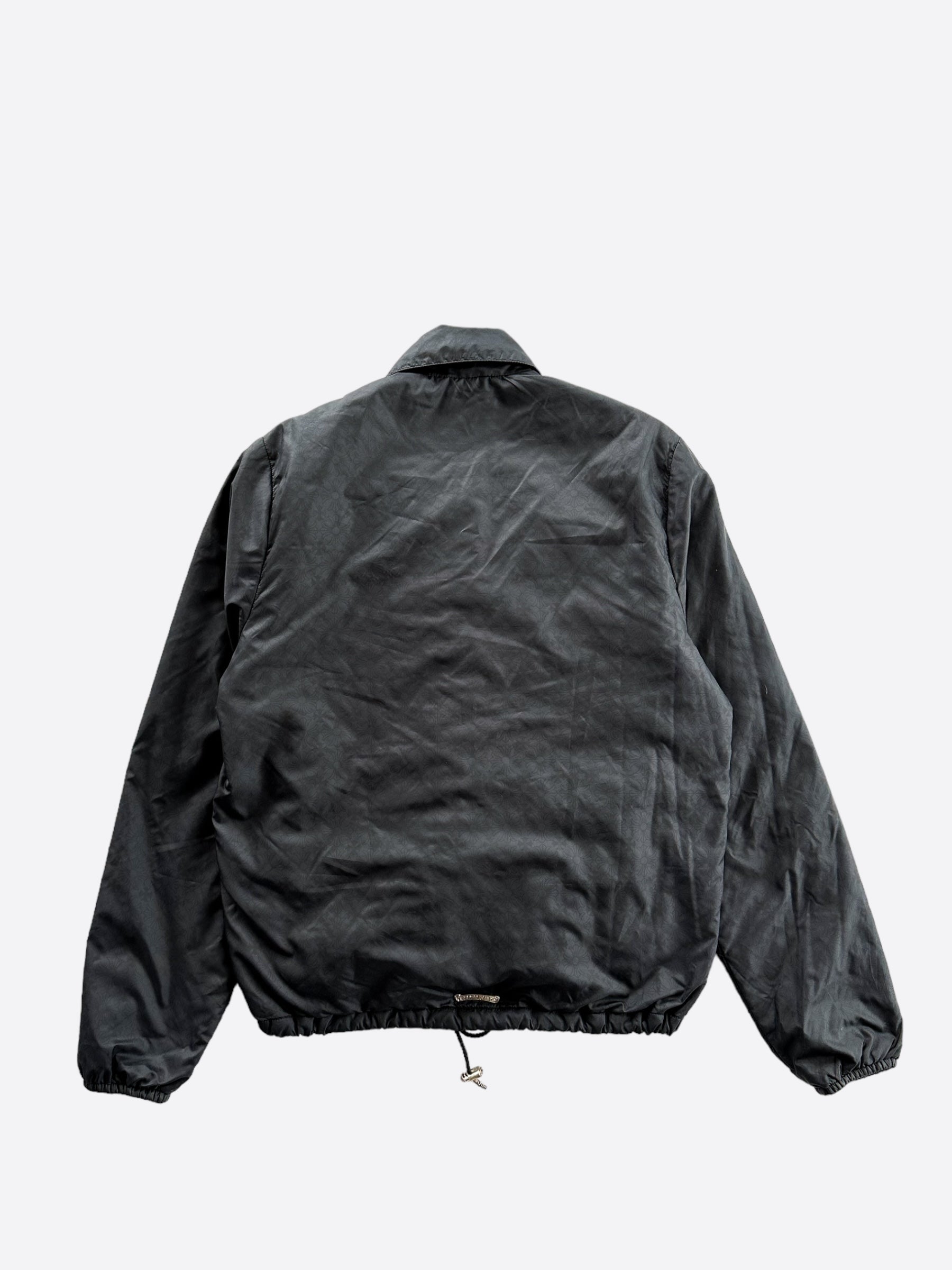 Chrome Hearts Black Cross Jacquard Coach Jacket for Men - Stylish Streetwear Fashion Outerwear for Urban Outfits & Casual Wear