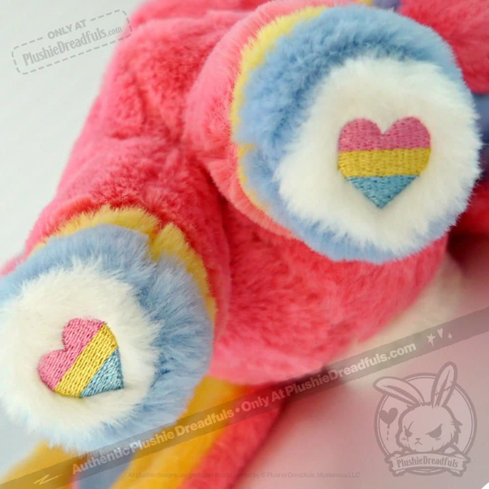 Plushie Dreadfuls Pansexual Rabbit Stuffed Animal - Soft Cuddly Plush Toy for LGBTQ+ Pride, Bedroom Decor & Emotional Support