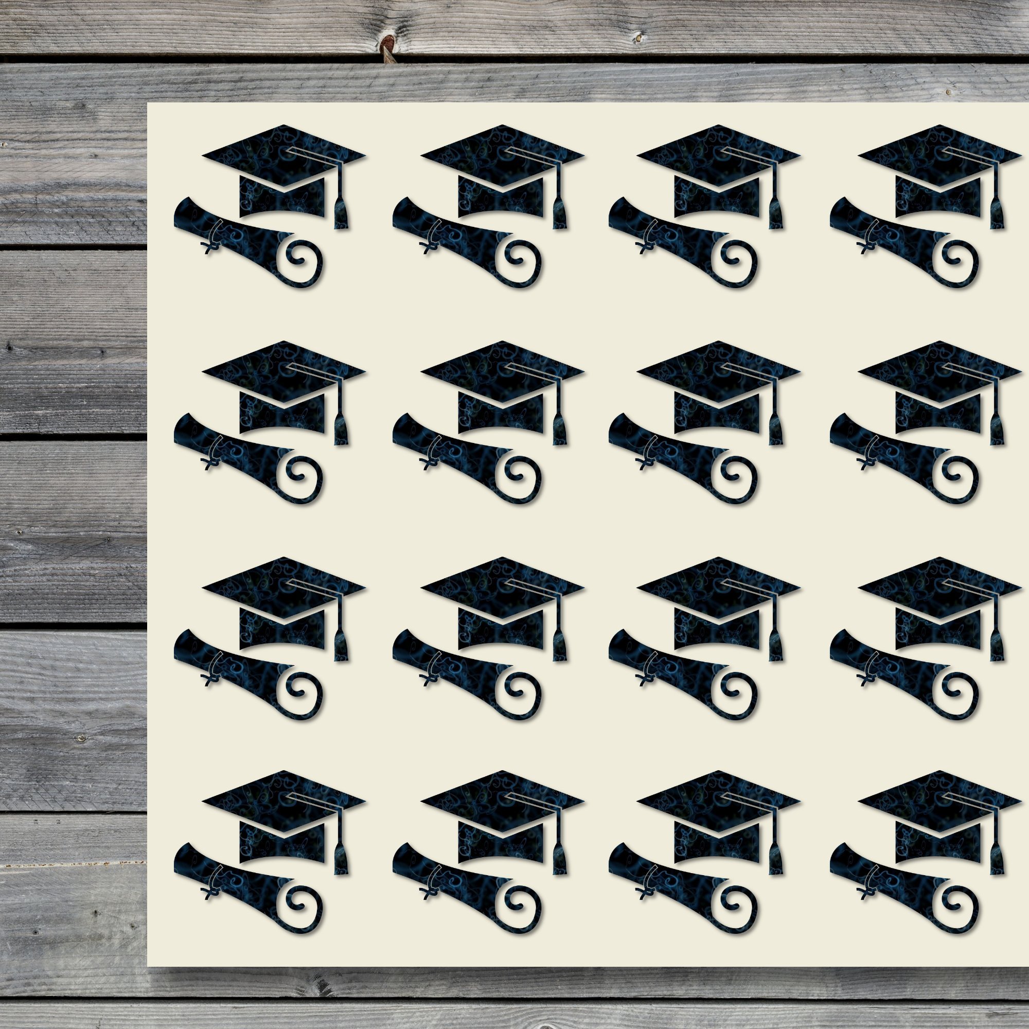 Graduation Cap & Diploma Thank You Stickers - 30 Pack, 1.5 Inch DIY Scrapbook Stickers for Party Decorations, Seals, Crafts - Perfect for Graduation Gifts, Memory Books & School Projects