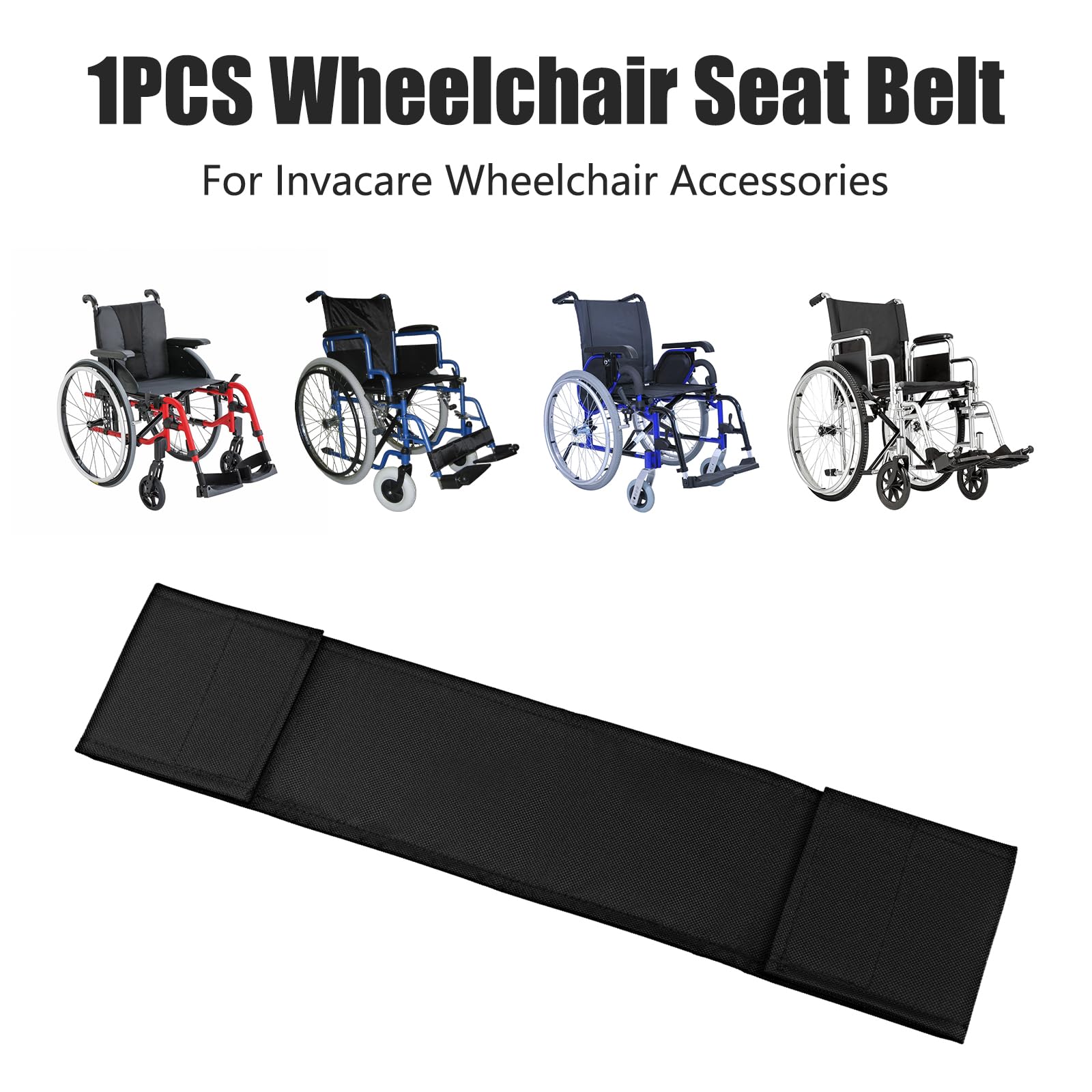 Invacare Wheelchair Calf Strap - 47CM Adjustable Leg Restraint for Elderly & Disabled - Secure Seat Belt for Wheelchair Safety - Perfect for Daily Mobility & Transport Accessories