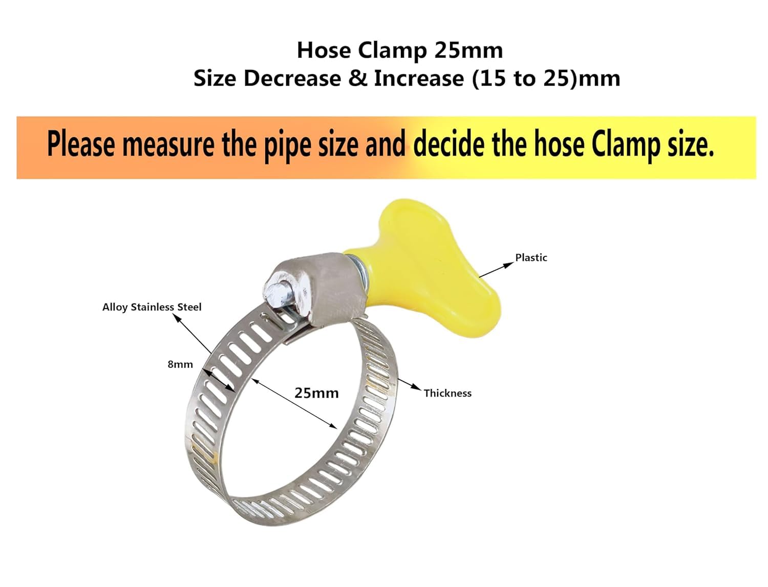 Butterfly Hose Clamp 1 Inch (15-Piece Set) - Ideal for Plumbing, Automotive, and DIY Projects