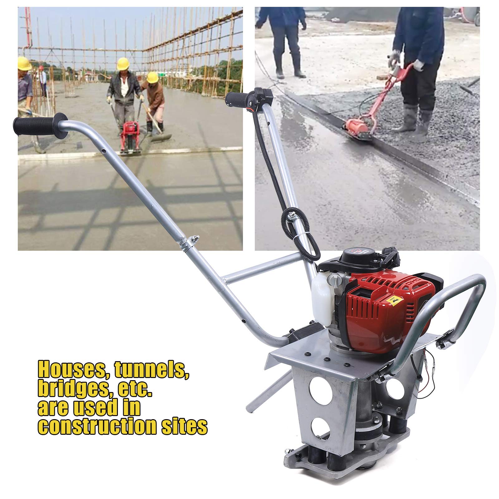 35.8CC 4-Stroke Gas Concrete Vibrating Screed Machine - 900W Power Aluminum Construction Vibrator for Driveways, Patios & Slab Leveling - Professional Grade Concrete Finishing Tool