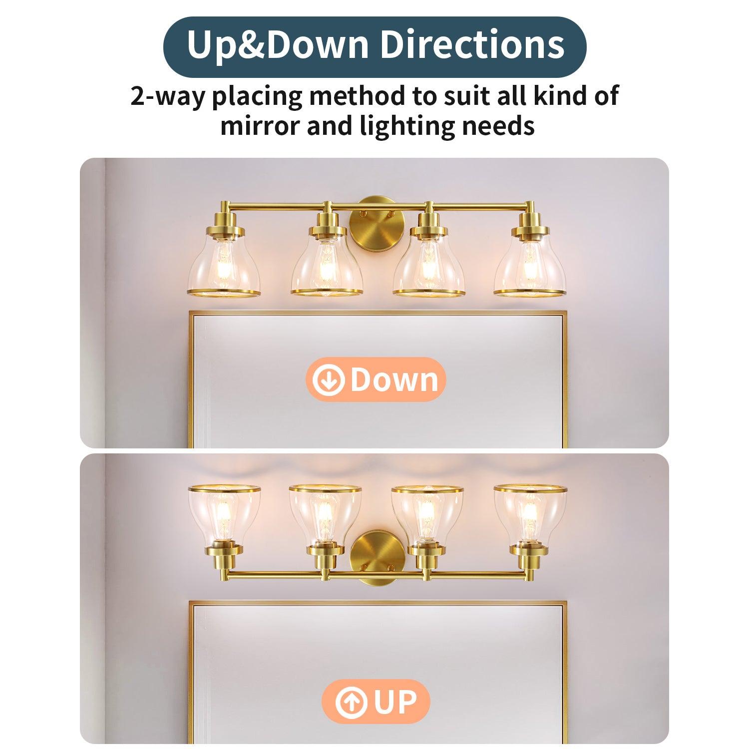 Hermosa Modern 4-Light Bathroom Vanity Light Fixture - Brushed Nickel Finish for Bathroom Mirror Lighting, Perfect for Modern Home Decor and Spa-Like Ambiance