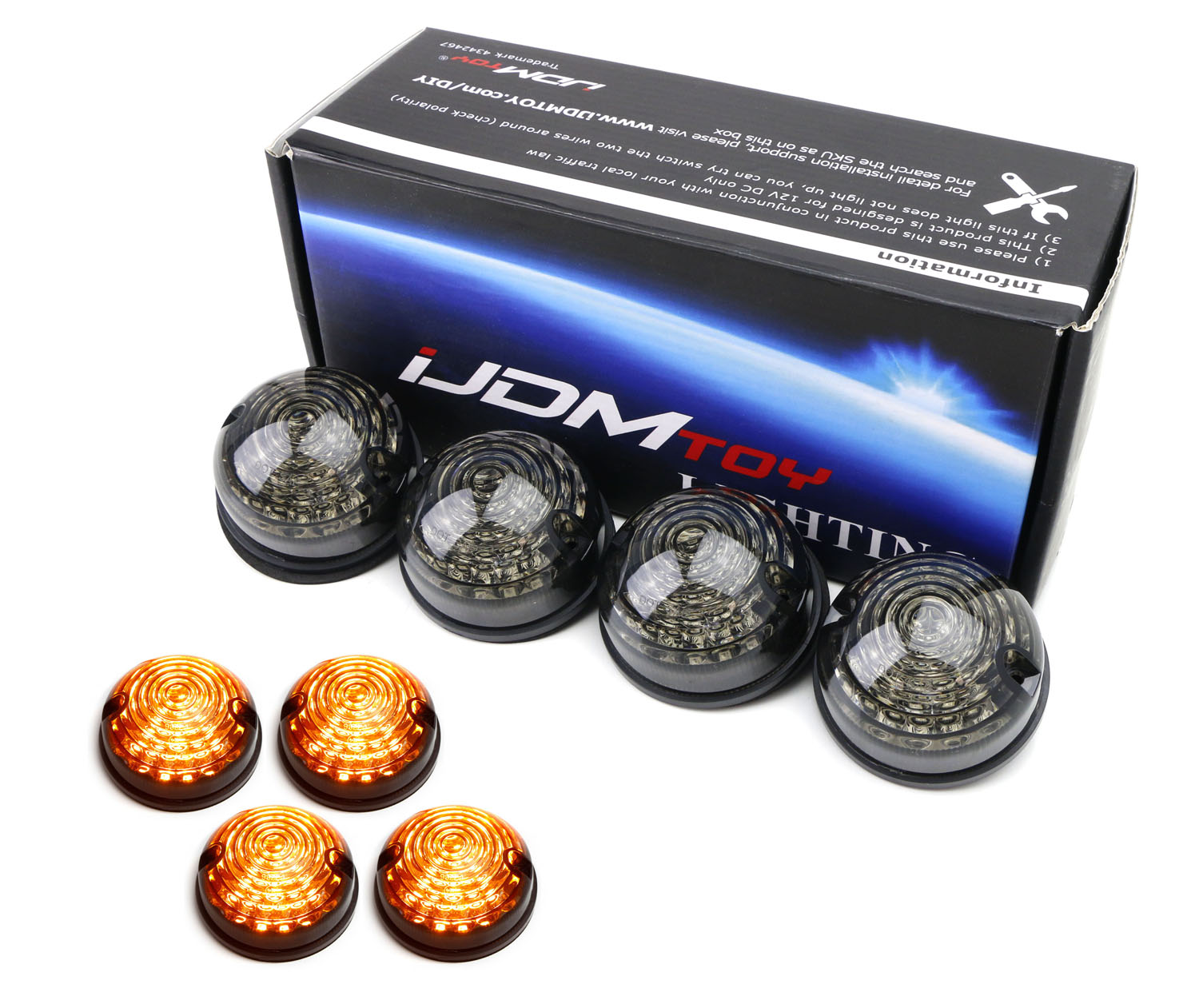 Amber LED Front & Rear Turn Signal Lights Compatible with Land Rover Defender Series 1 & 2 - Upgrade Your Off-Road Vehicle Lighting for Enhanced Safety and Style