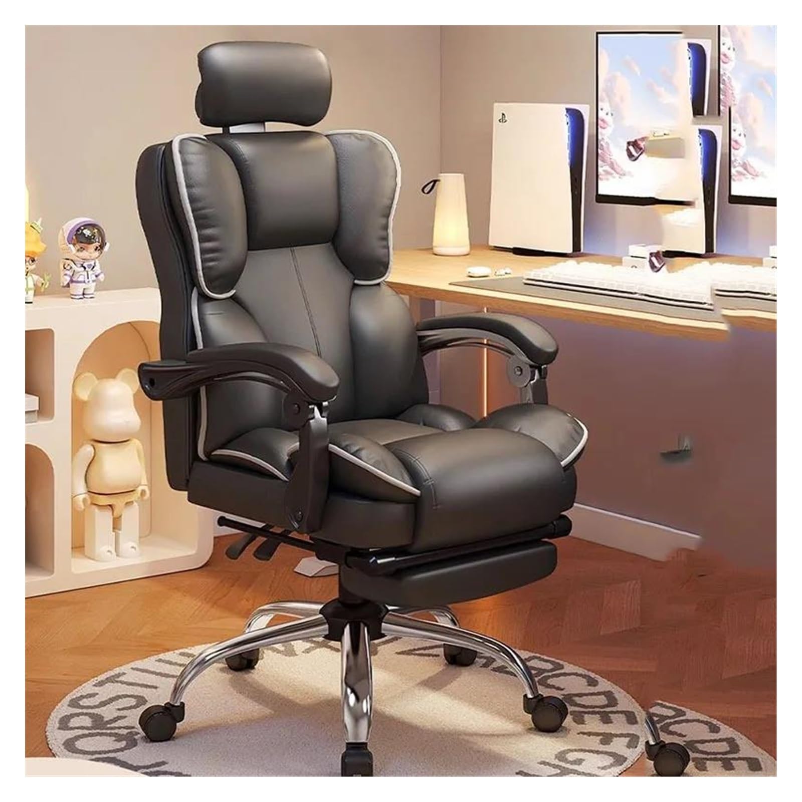 Ergonomic Gaming Chair - Comfortable Office Chair with Rolling Wheels for Home, Gaming & Work - Luxury Computer Desk Chair for Long Hours (Color: A) - Perfect for Esports, Streaming & Remote Work