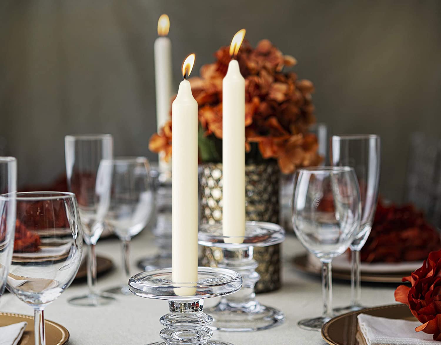 BOLSIUS Ivory Candlesticks - Bulk Pack of 135 Unscented Dinner Candles (3 Packs) - Premium European Quality, Smokeless & Dripless - 6+ Hour Burn Time - Perfect for Weddings, Restaurants & Romantic Dinners