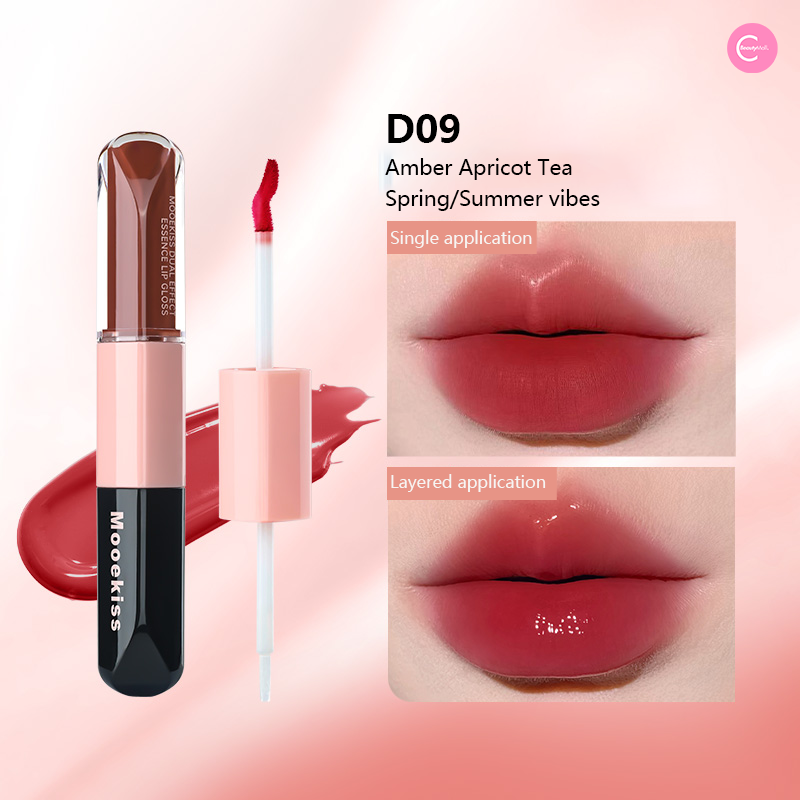 Mooekiss Dual Ended Nourishing Lip Lacquer - Hydrating & Long Lasting Lip Gloss for Day & Night Wear - Perfect for Daily Use, Date Night, and Special Occasions