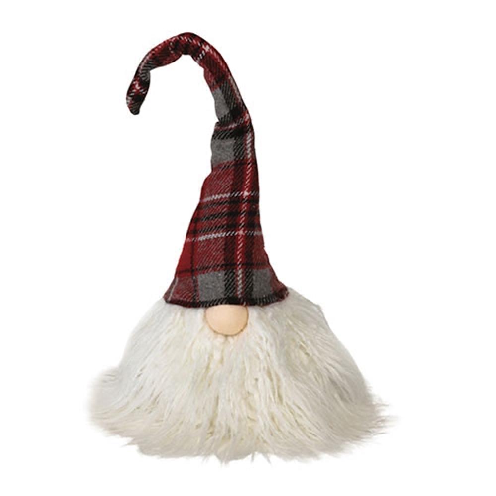 Festive LG Plush Red Plaid Santa Gnome - Christmas Decoration for Home, Office & Holiday Party Decor