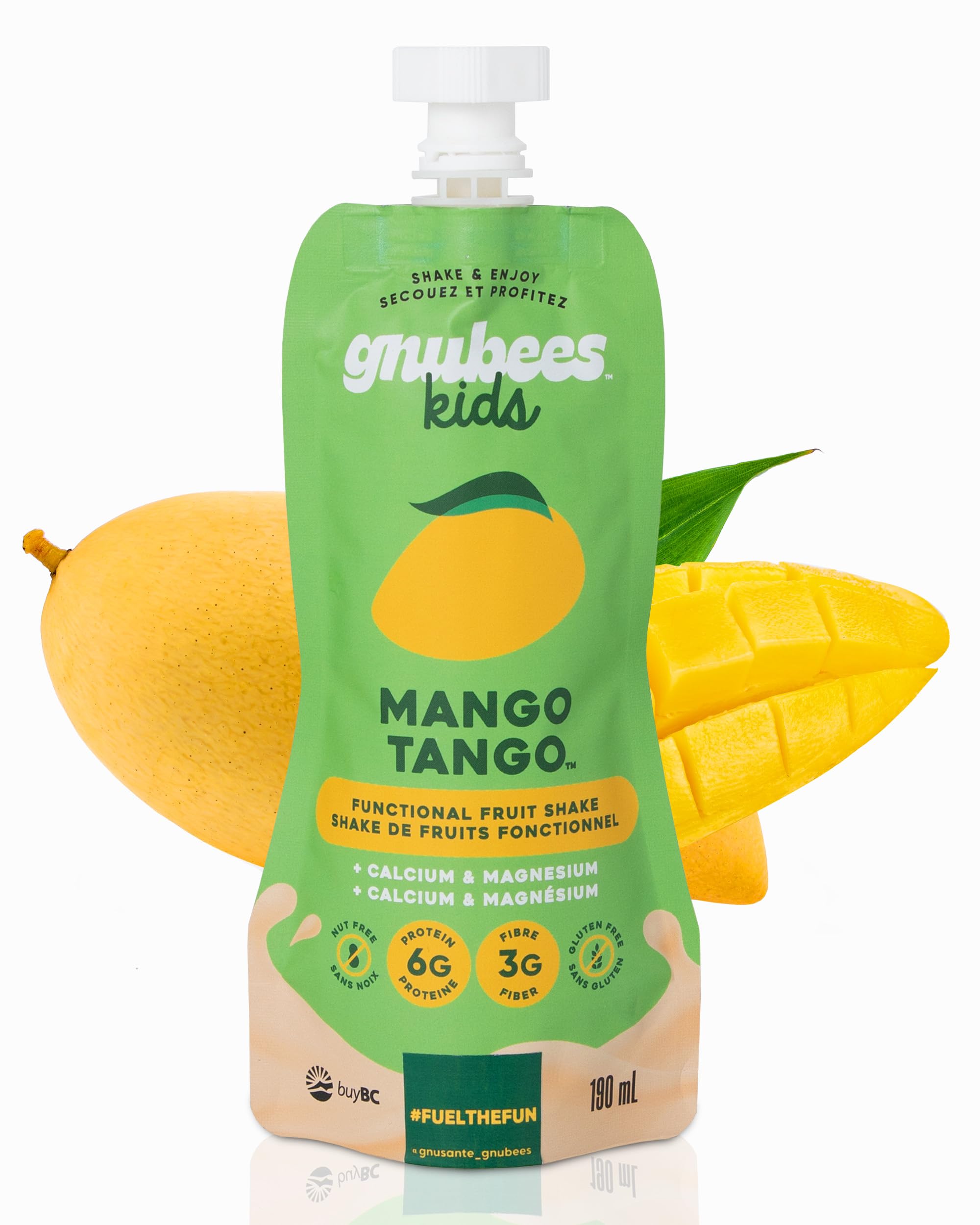 Organic Kids Fruit Pouches - Healthy Mango Tango Smoothie Snacks (6 Pack, 6.5oz Each) | High Fiber Protein Drink for Toddlers | Ready-to-Drink Baby Food for School Lunches, Road Trips & Outdoor Activities