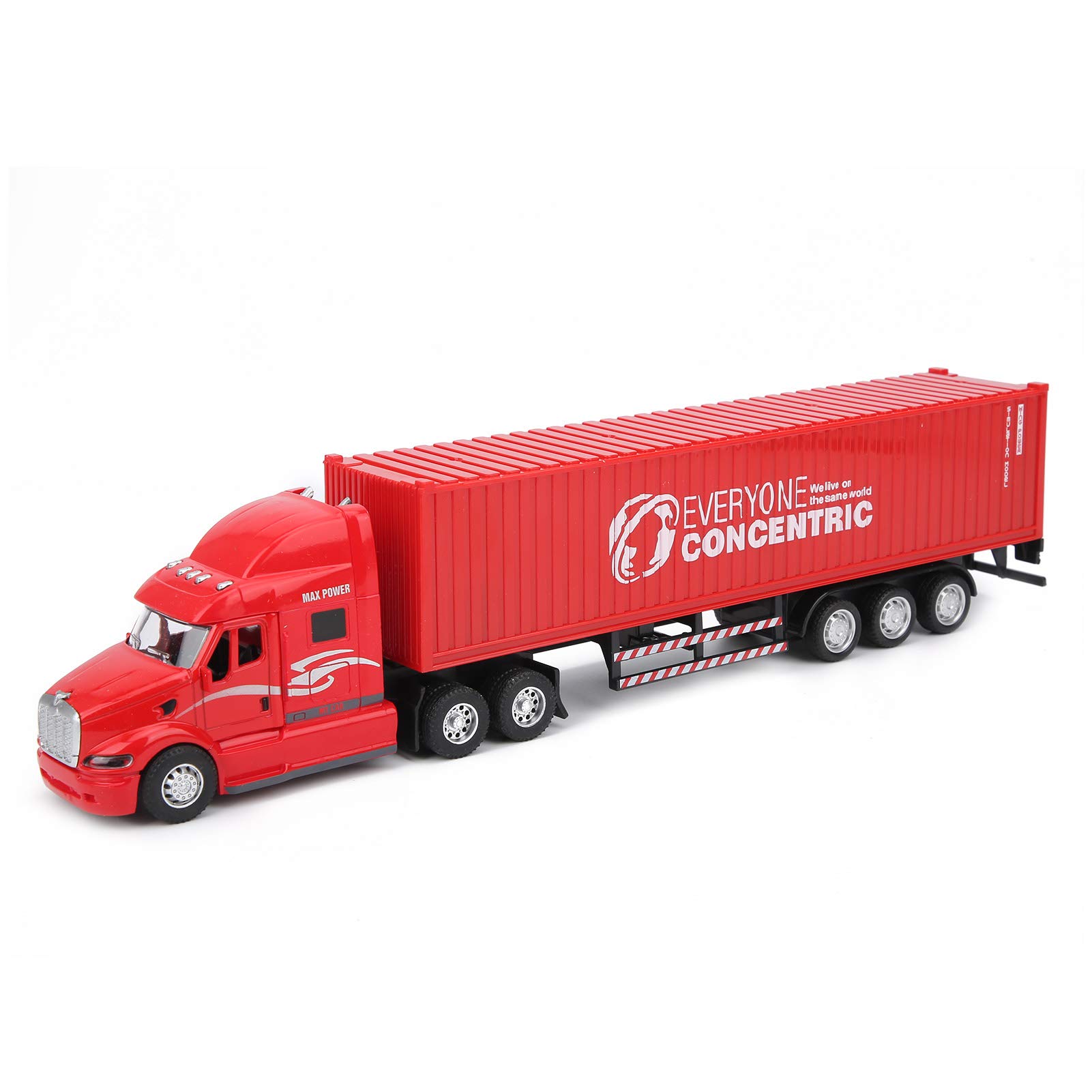 Pull Back Car Toy - High Simulation Alloy Container Truck with Sound & Light, Kids Educational Vehicle Toys (Red) | Perfect for Early Learning, Birthday Gifts & Pretend Play