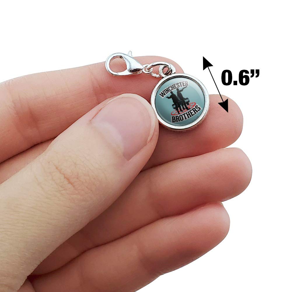 Supernatural Winchester Brothers Antique Bracelet Pendant - Vintage Zipper Pull Charm with Lobster Clasp - Perfect for Cosplay, TV Show Fans & Jewelry Collectors