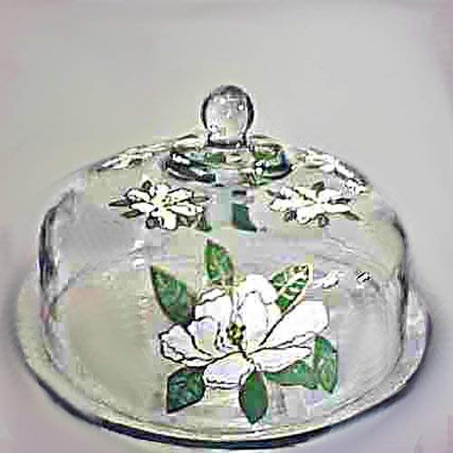 Clearly Susan's Hand-Painted Floral Glass Cake Stand with Dome Cover - Elegant Display for Weddings, Parties & Dessert Tables