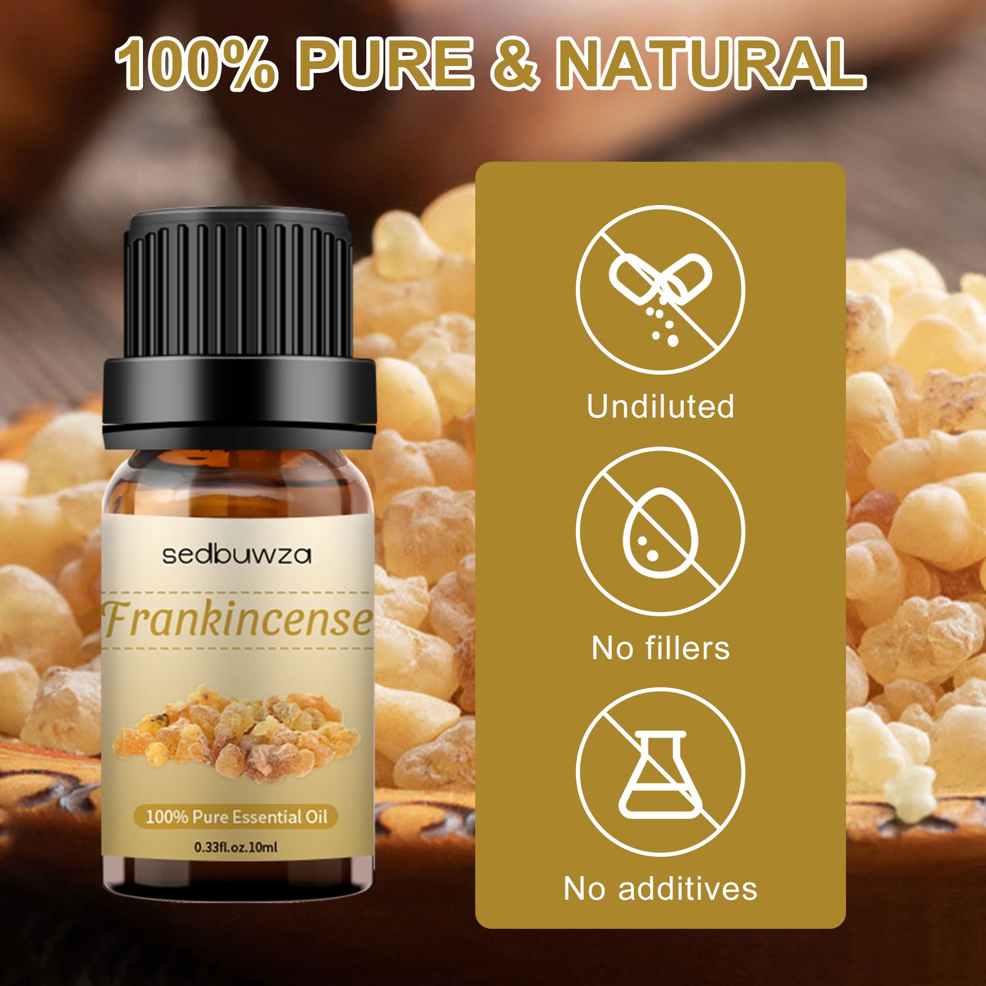 Premium Myrrh & Frankincense Essential Oil Set - 100% Pure Aromatherapy Oils for Diffusers, Massage, Soap & Candle Making (2x10ml) - Relaxation, Meditation & Spiritual Healing