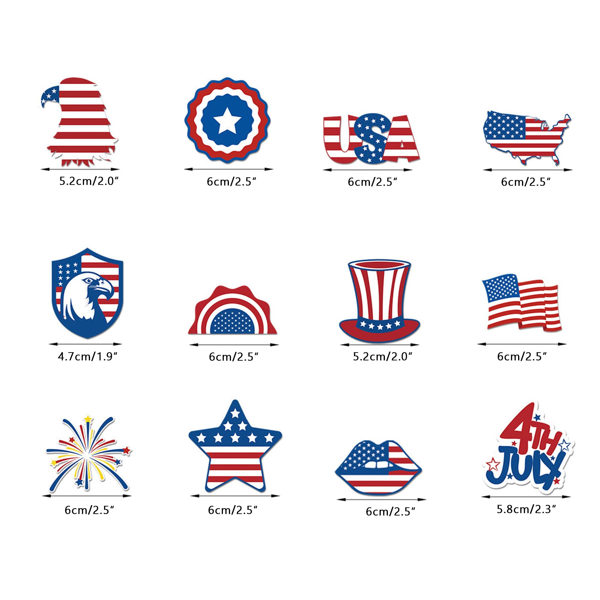 24-Piece Patriotic Cupcake Toppers for 4th of July - Red, White & Blue Independence Day Decorations | Perfect for Cupcake Decorating, Birthday Parties & Holiday Celebrations