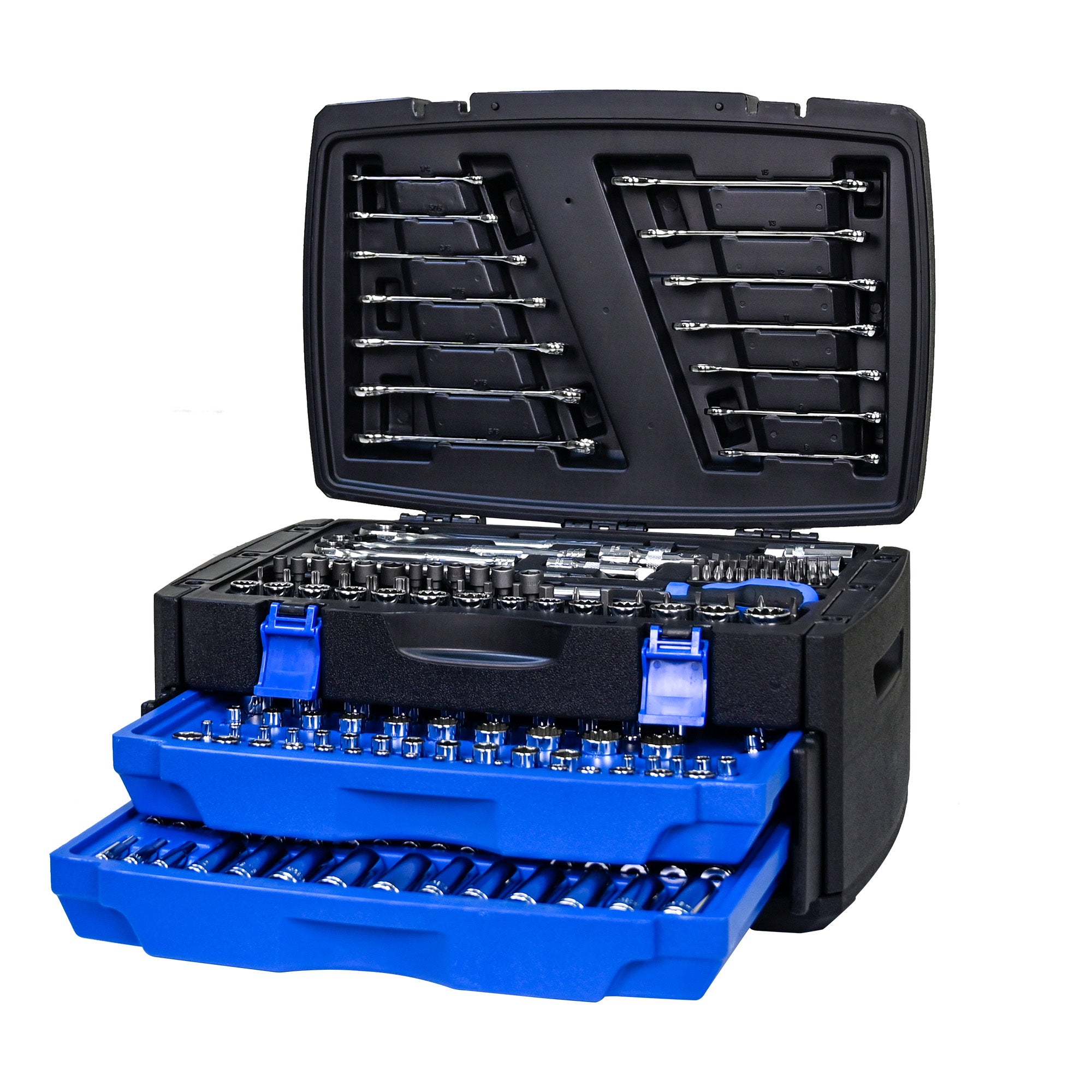 266-Piece Black Hand Tool Box Set - Complete Tool Kit for Home Repairs, DIY Projects & Automotive Maintenance