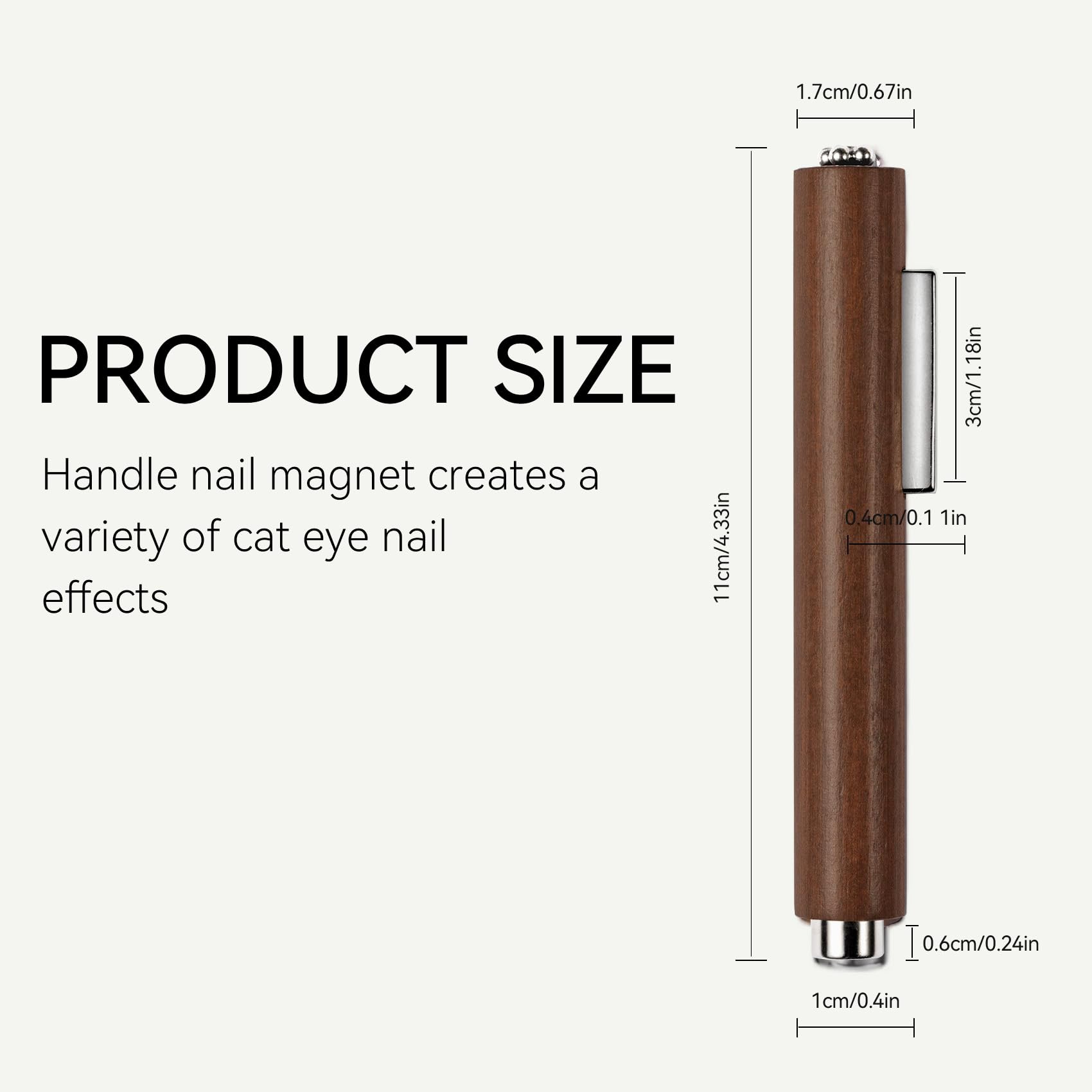 MAYCHAO 3-in-1 Cat Eye Magnet for Nails - Cigar Shape Cylindrical Nail Art Tool with Strong Suction for Gel Polish | Multi-Function Nail Magnet for DIY Manicures at Home | Perfect for Salon-Quality Nail Designs & Professional Nail Art