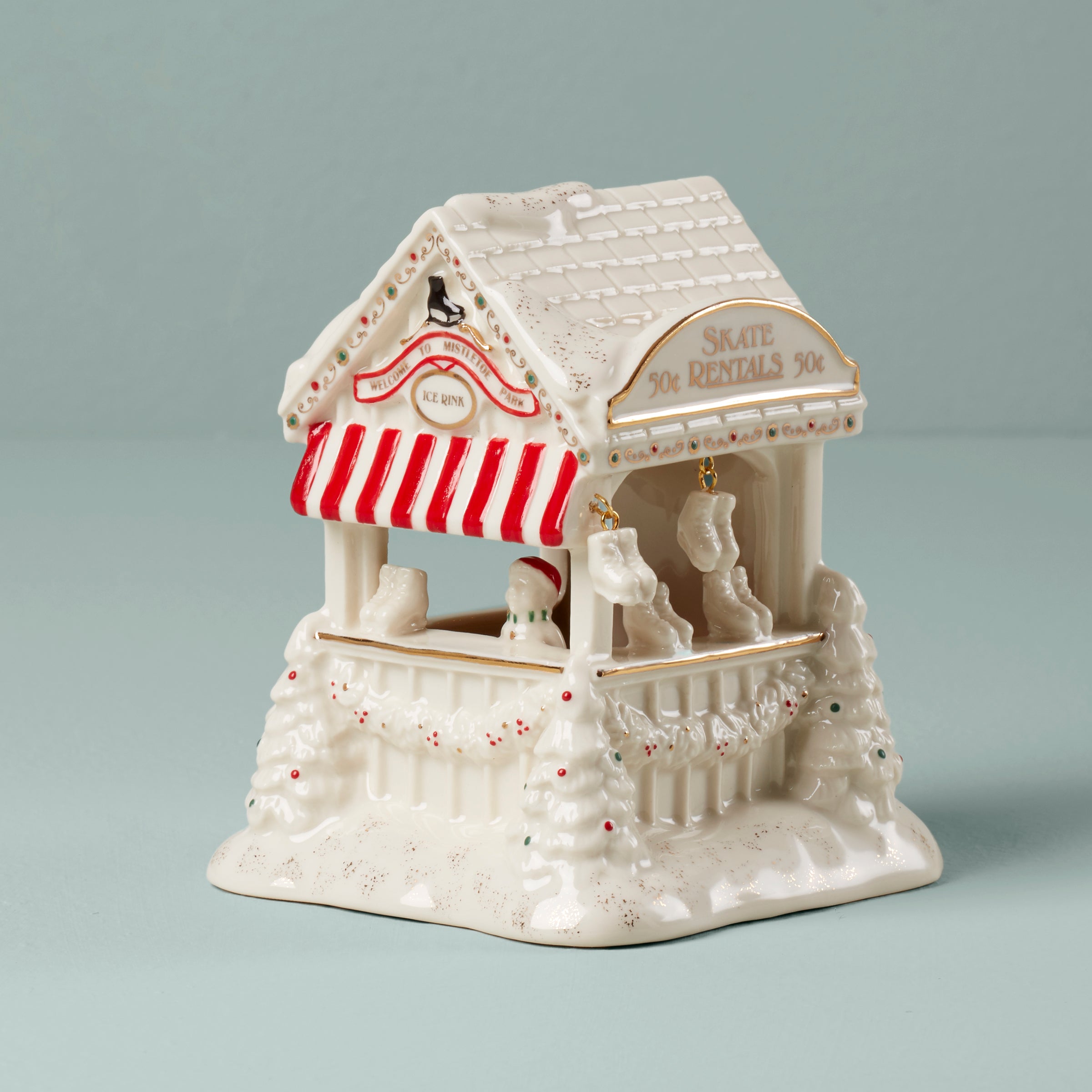Mistletoe Park Ice Skate Rental Booth Figurine - Christmas Village Display, Winter Wonderland Decoration, Holiday Collectible for Home & Office Decor